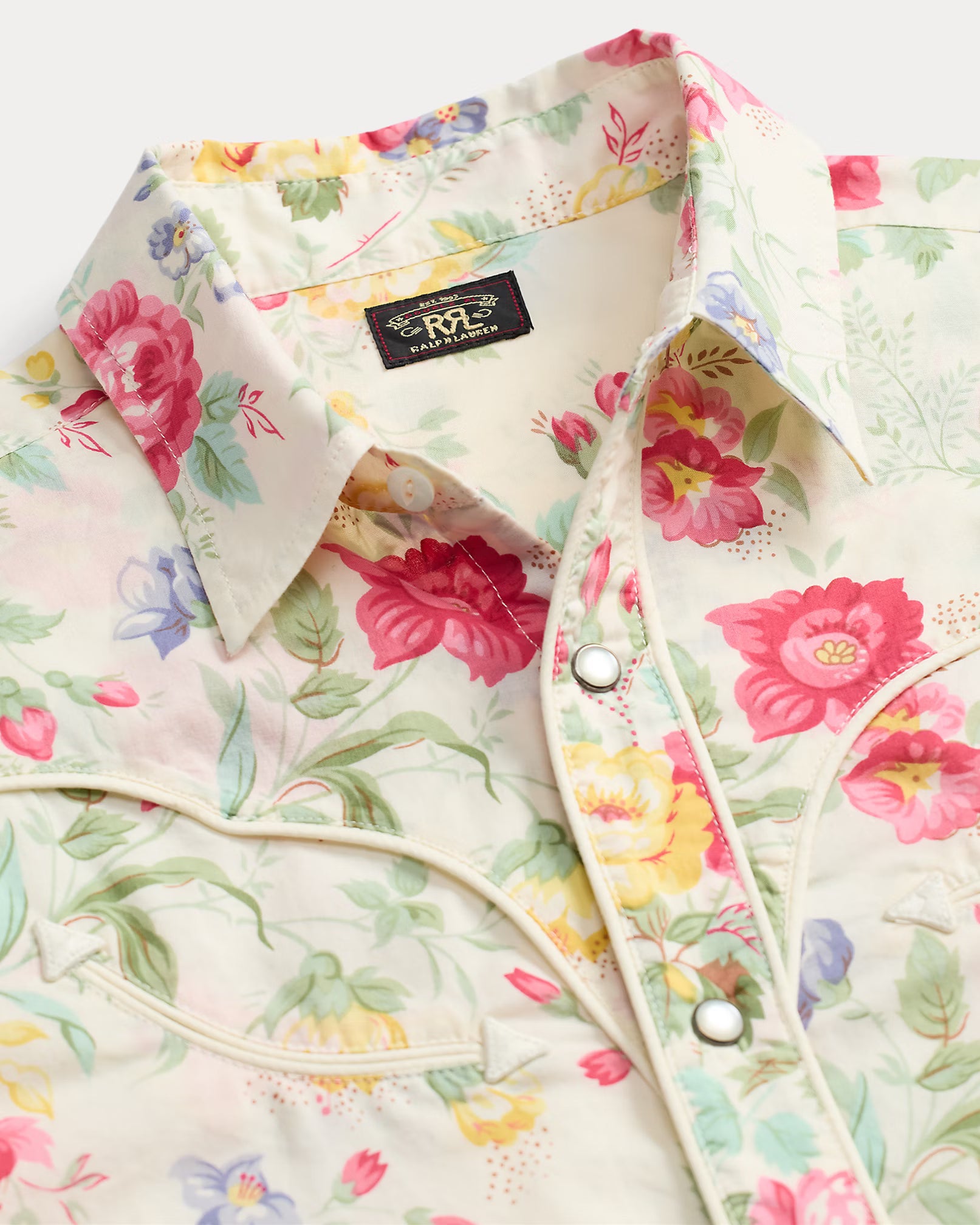 RRL Floral Cotton Voile Western Blouse