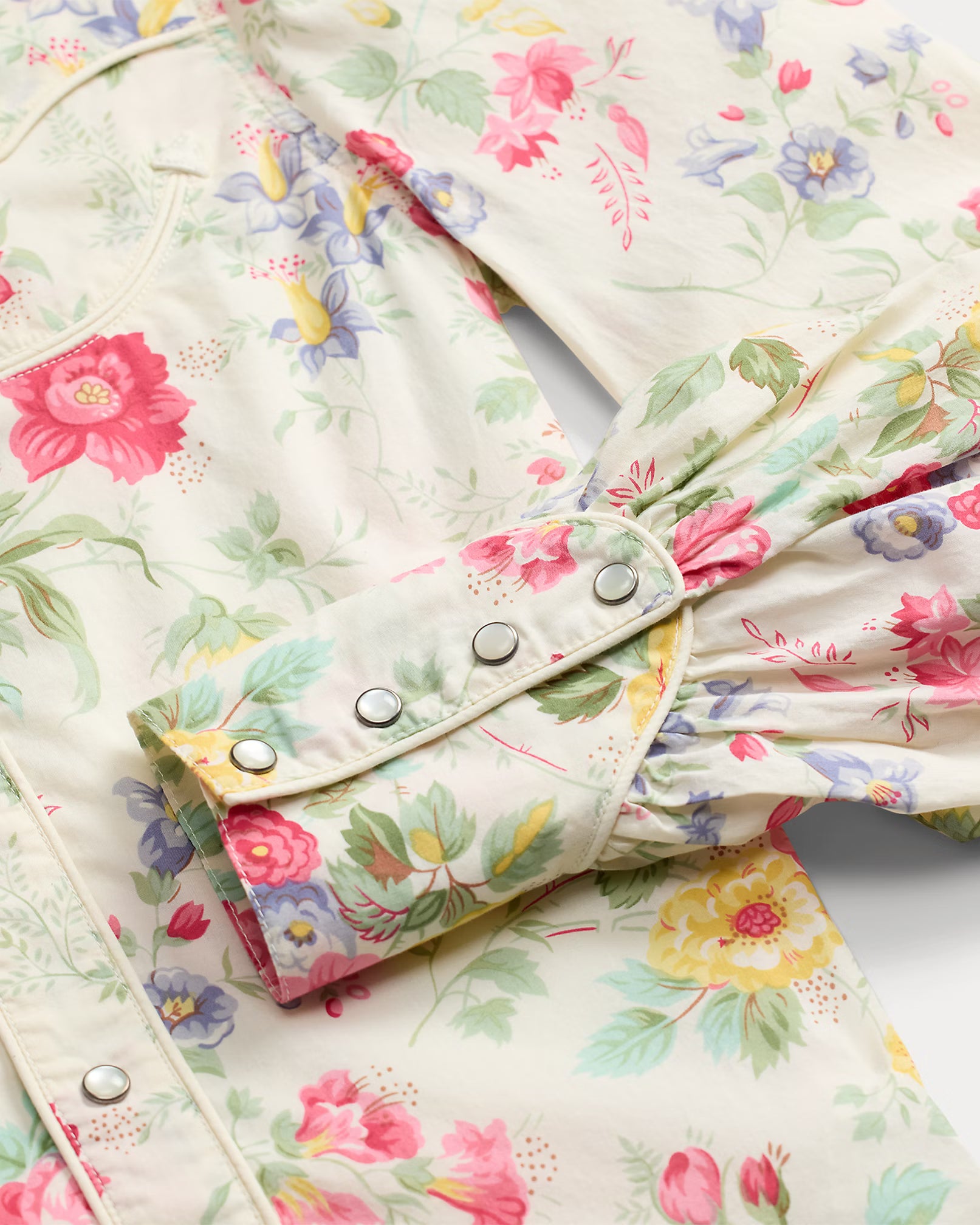 RRL Floral Cotton Voile Western Blouse