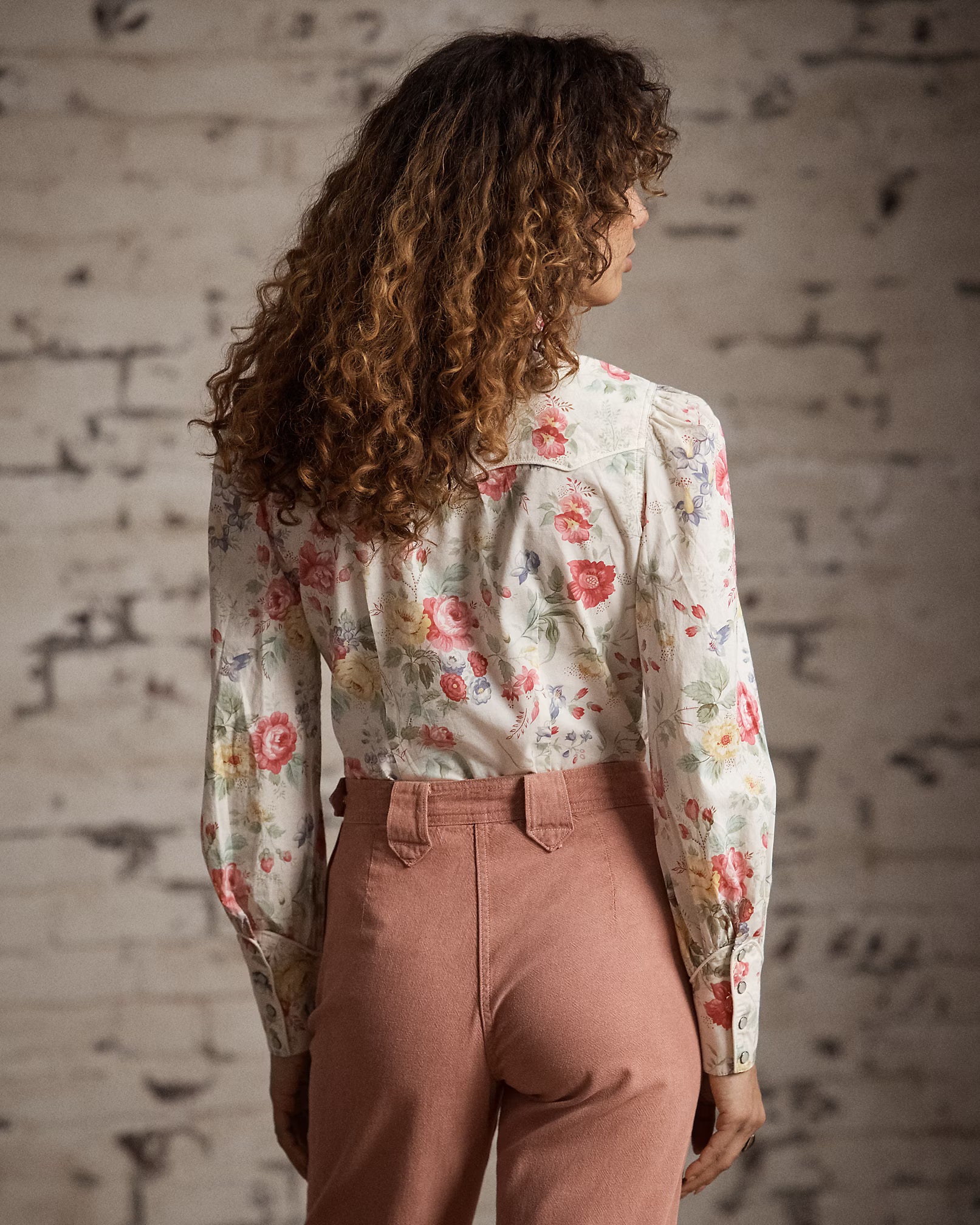 RRL Floral Cotton Voile Western Blouse