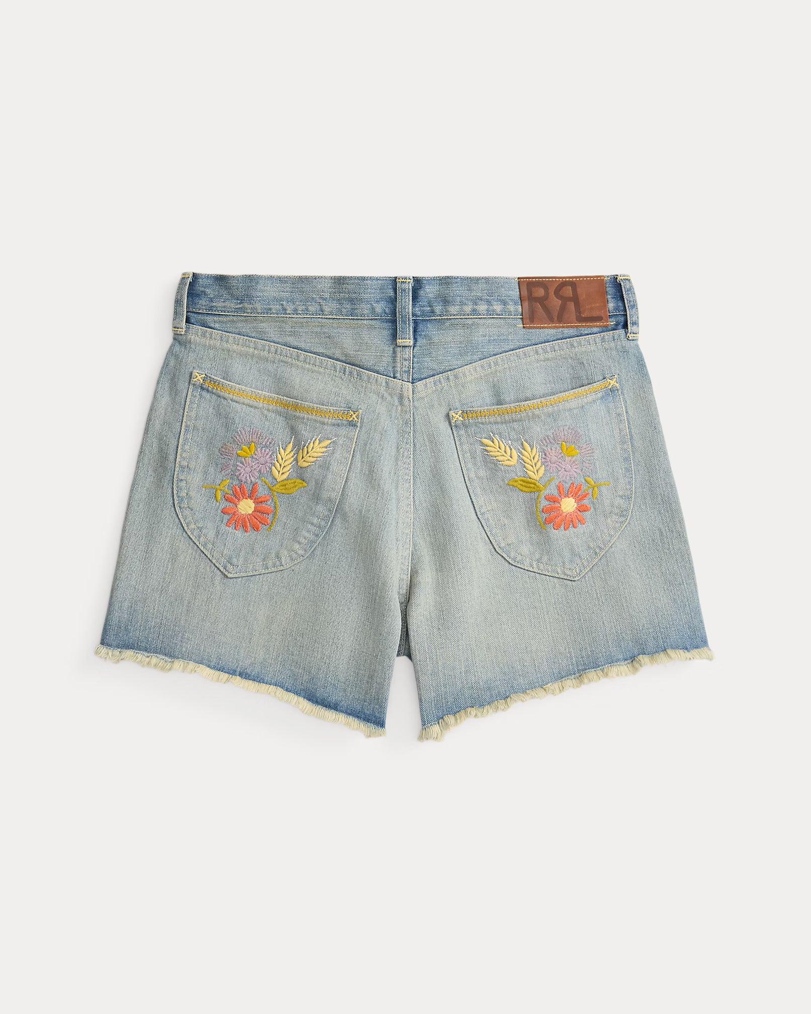 RRL Floral-Embroidered Denim Short
