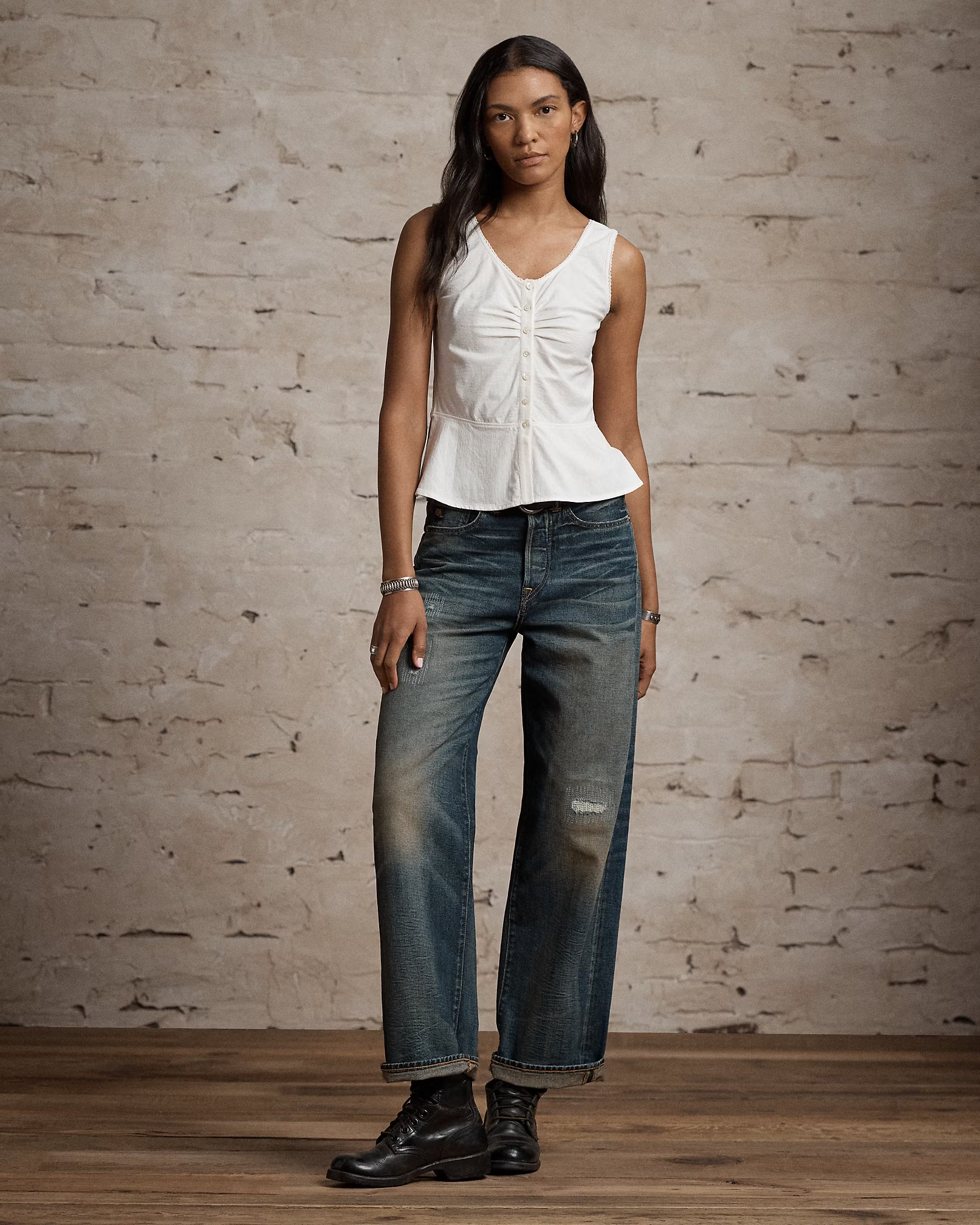 RRL Cotton-Linen Jersey Camisole - Antique Cream