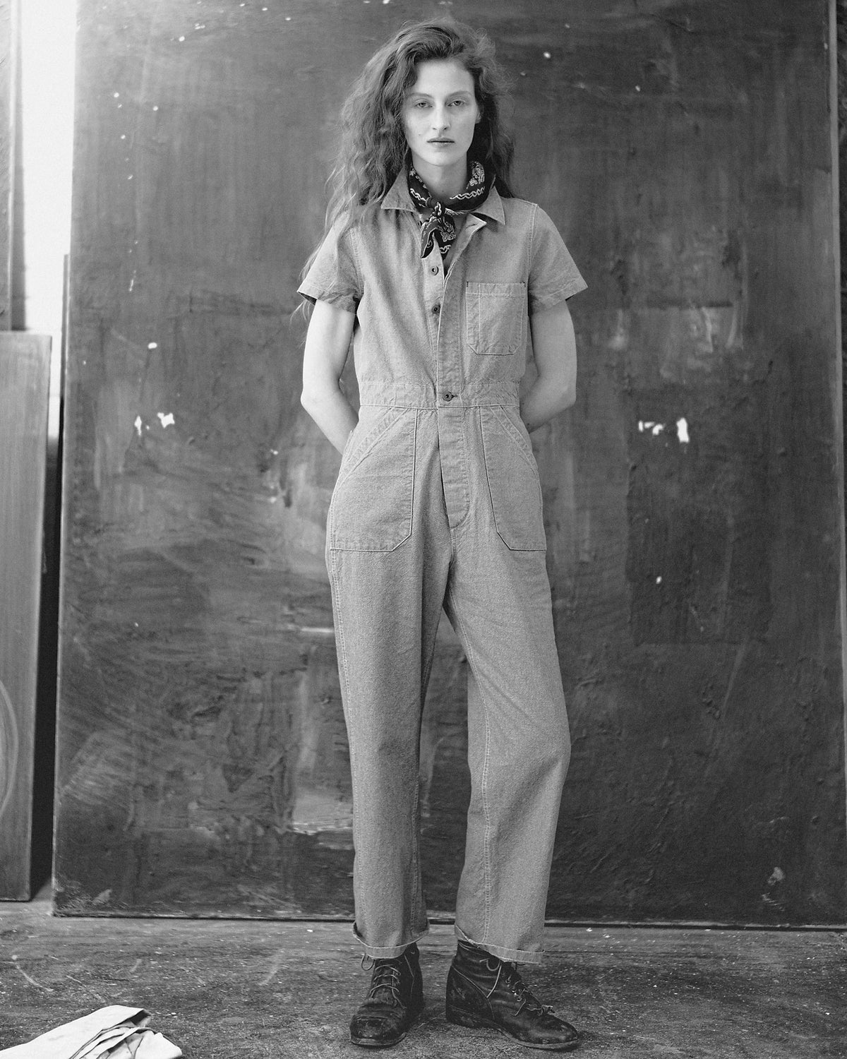 RRL Indigo Pincheck Cotton Coverall