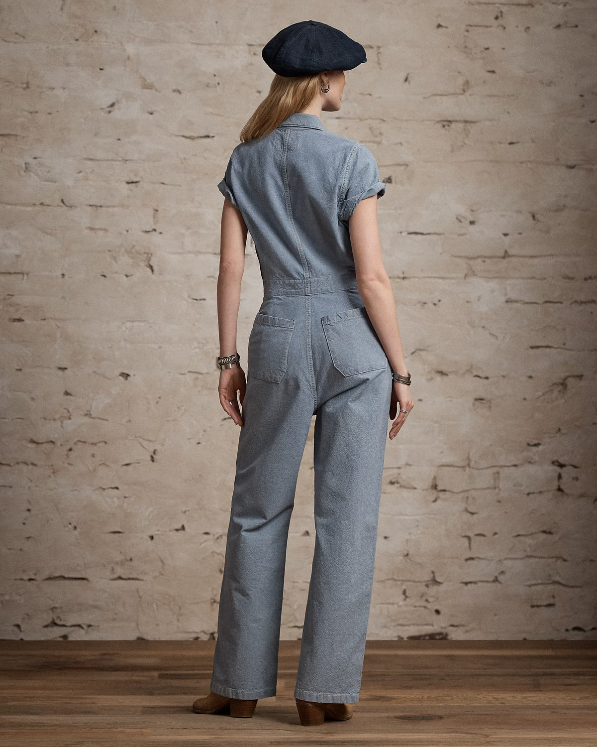 RRL Indigo Pincheck Cotton Coverall