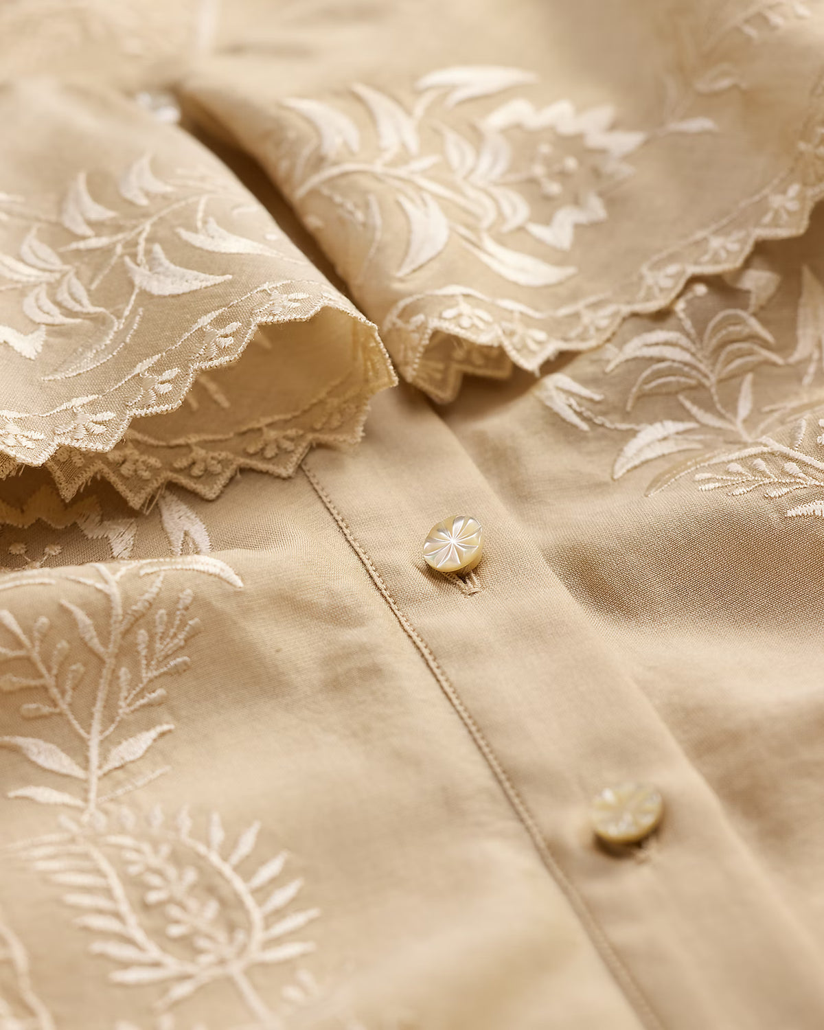 RRL Embroidered Cotton-Silk Blouse