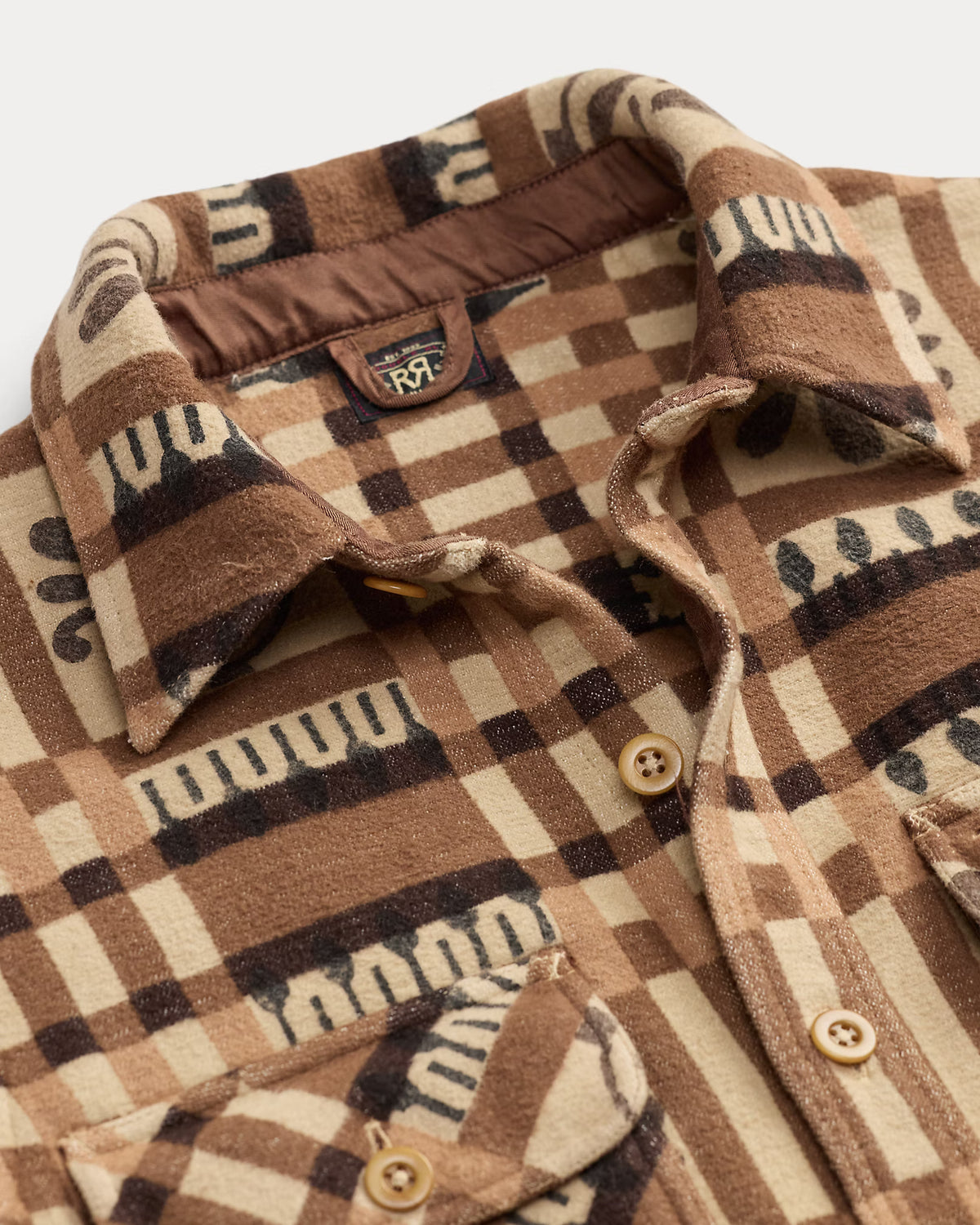 RRL Block-Print Jacquard Overshirt