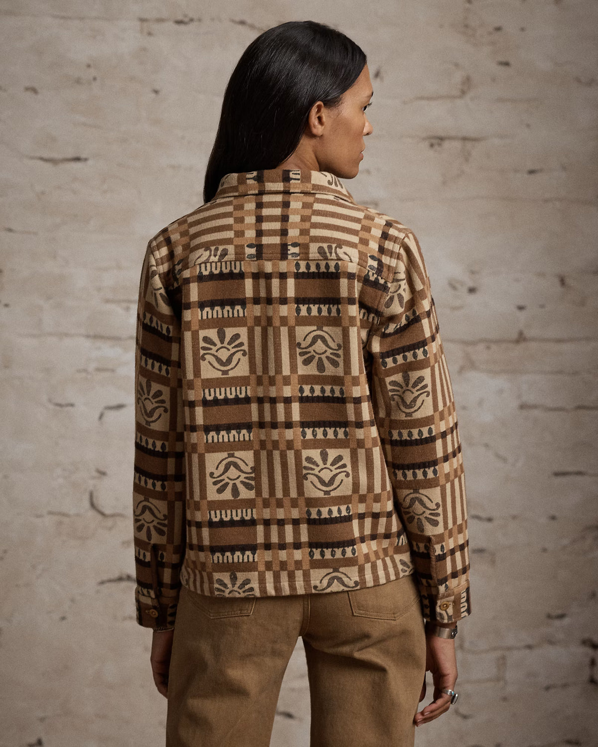 RRL Block-Print Jacquard Overshirt