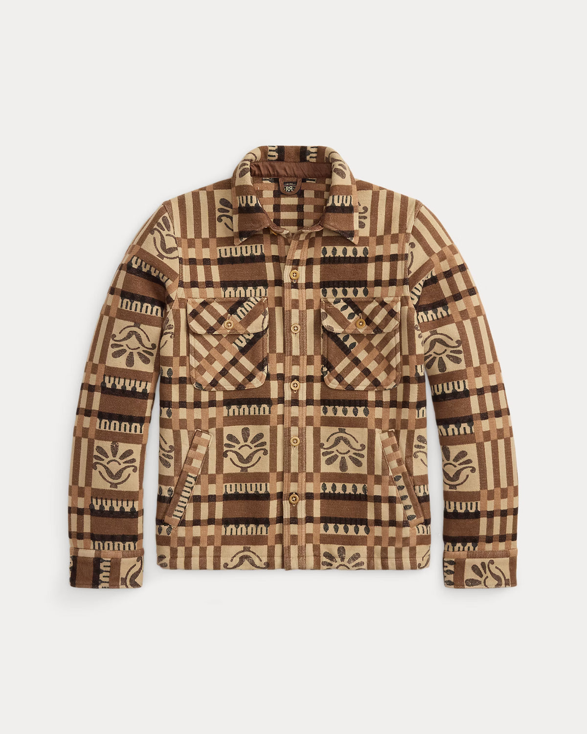 RRL Block-Print Jacquard Overshirt