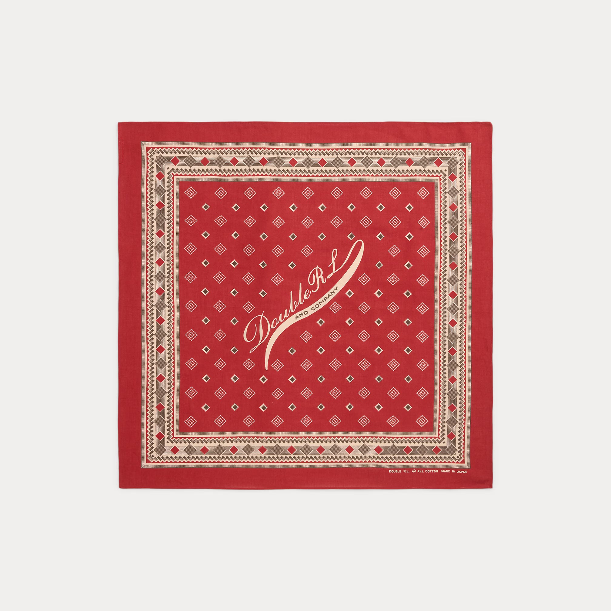 Logo Cotton Bandanna - Red/Cream/Brown