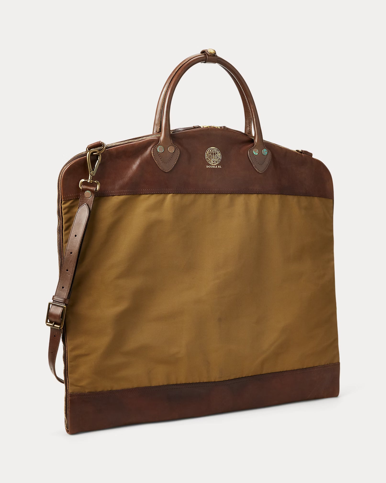 RRL Leather-Trim Oilcloth Garment Bag