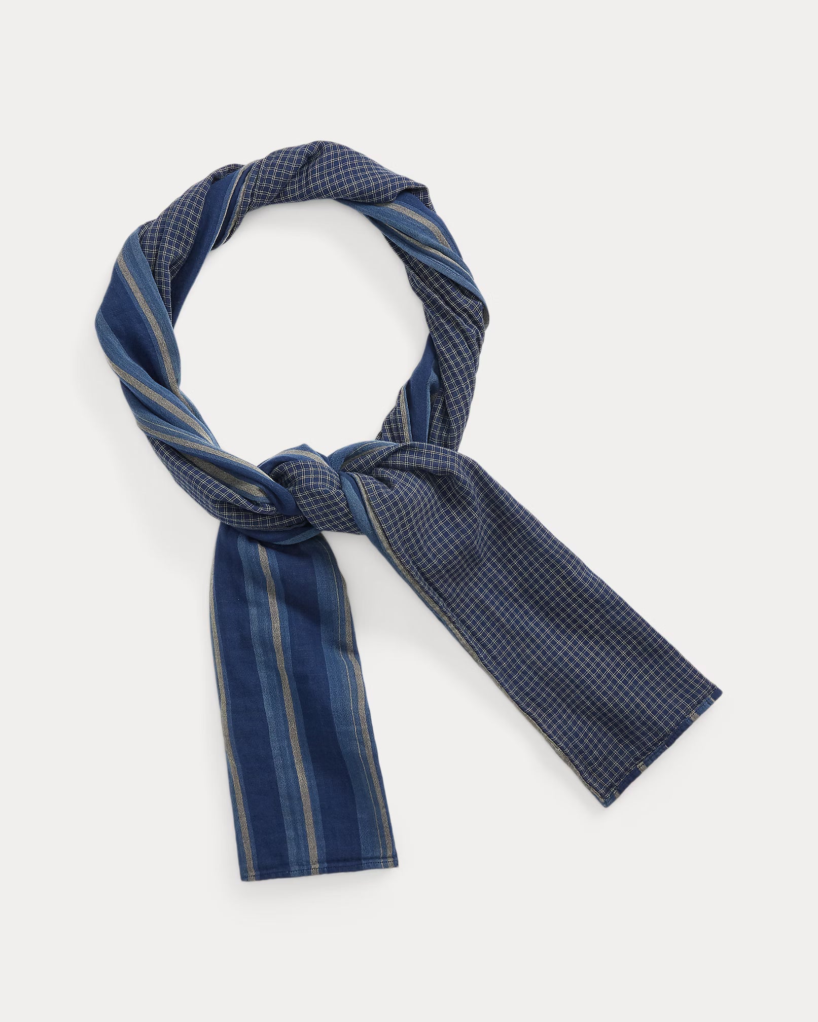 RRL Handwoven Indigo Striped Caspian Scarf