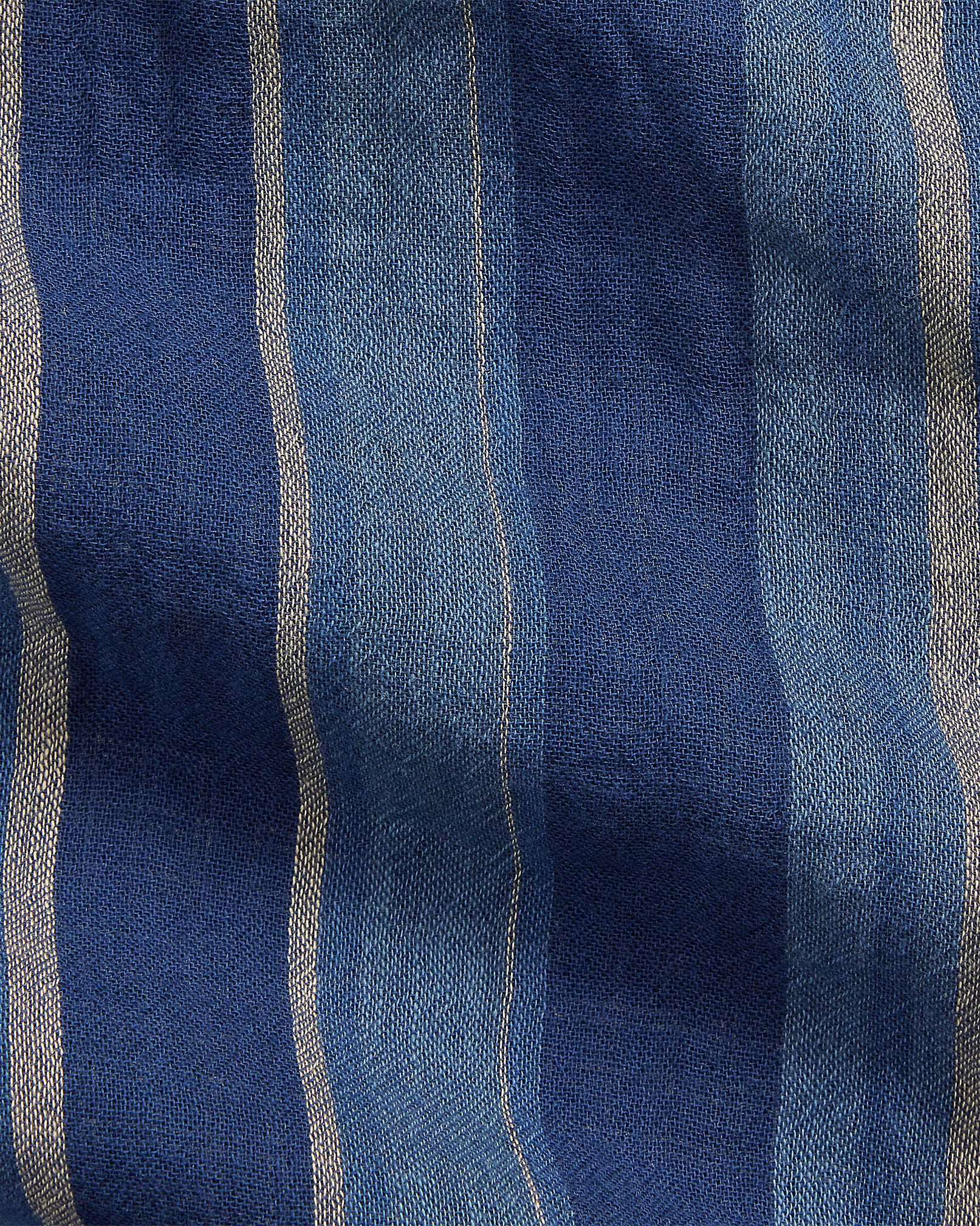 RRL Handwoven Indigo Striped Caspian Scarf