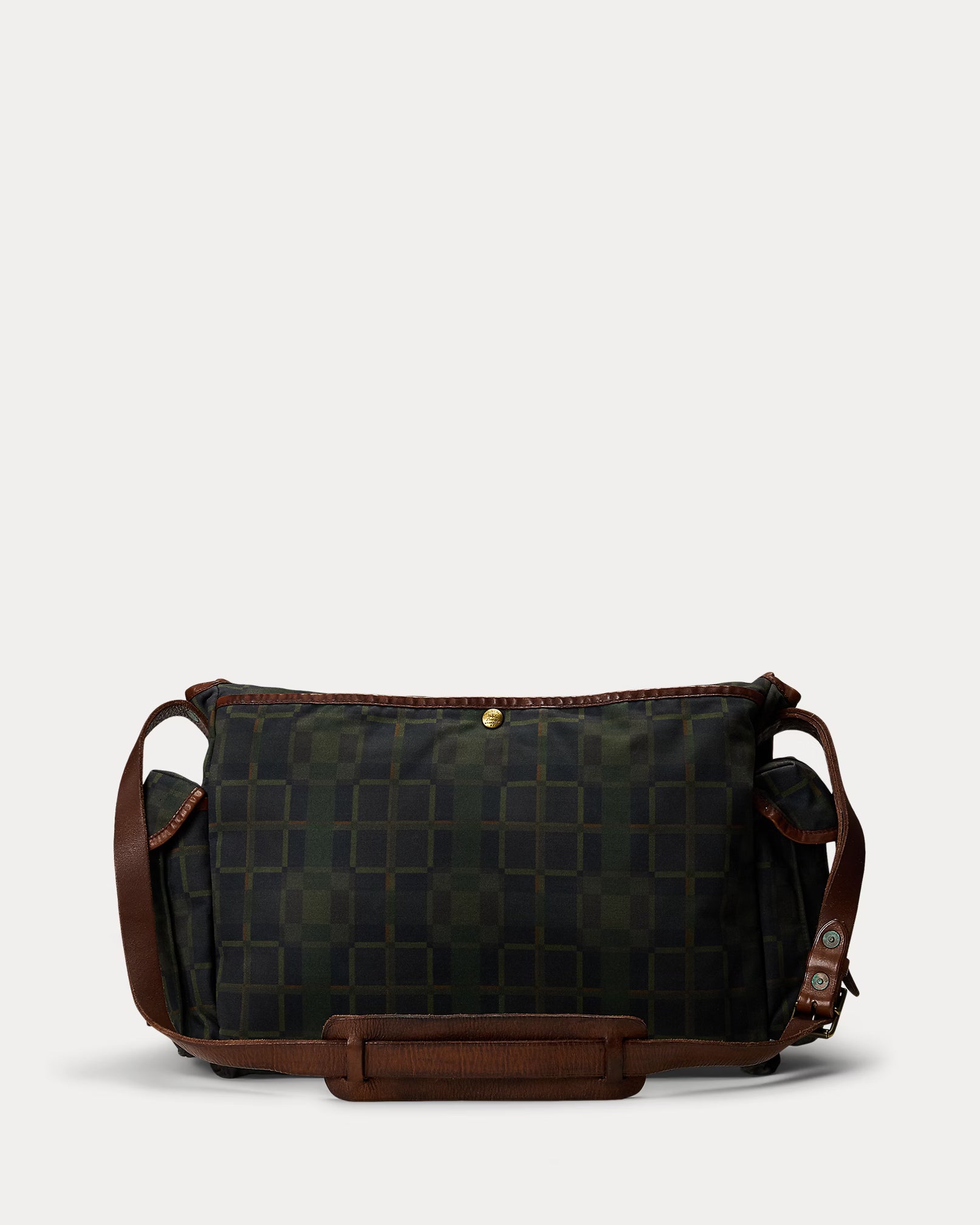 RRL Check-Print Oilcloth Messenger Bag