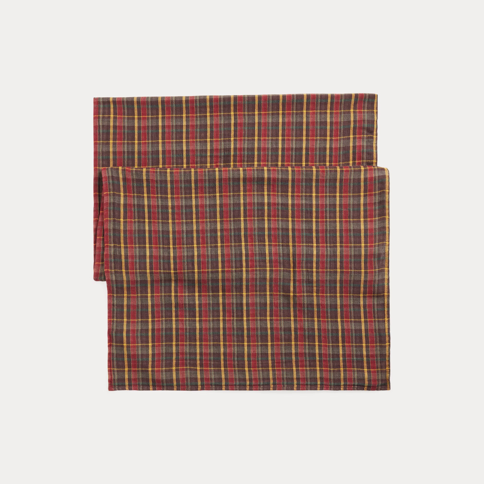 RRL Plaid Double-Faced Cotton Scarf