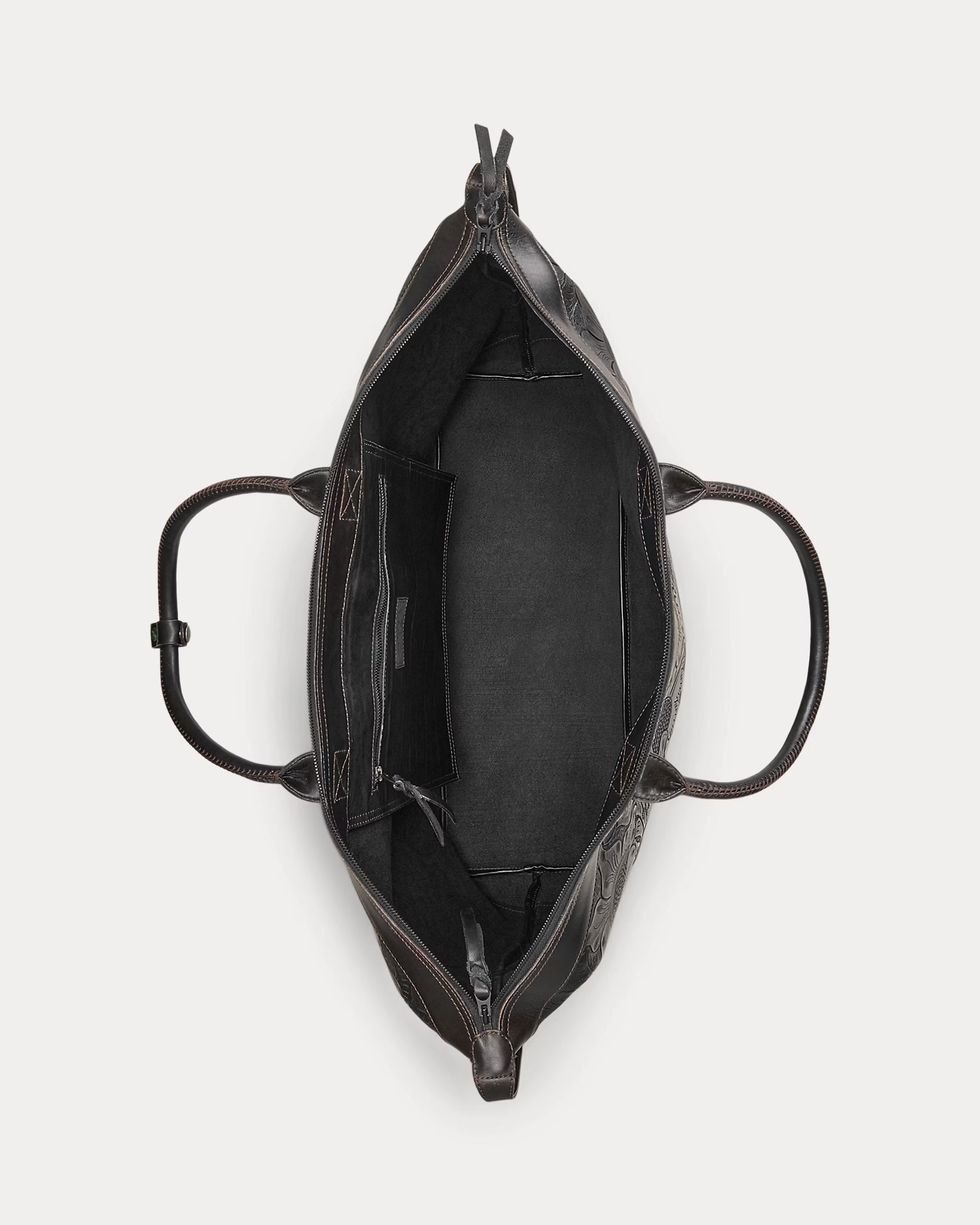 RRL Hand-Tooled Leather Weekender Bag