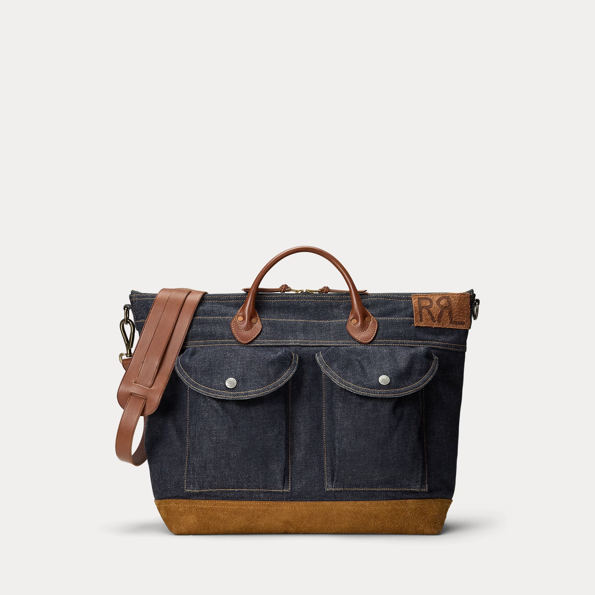 RRL Leather-Trim Indigo Denim Tote