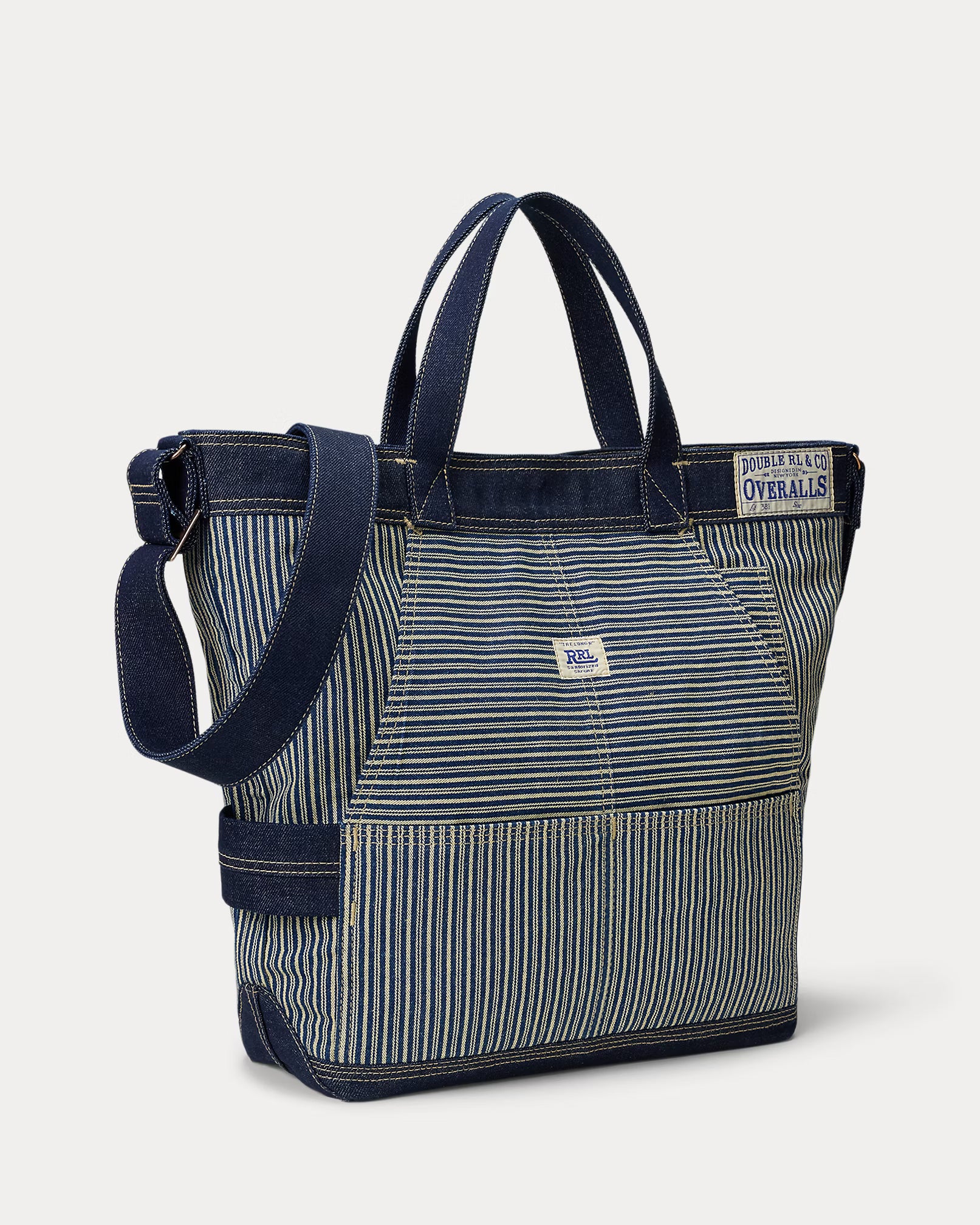 RRL Indigo Striped Twill Tote