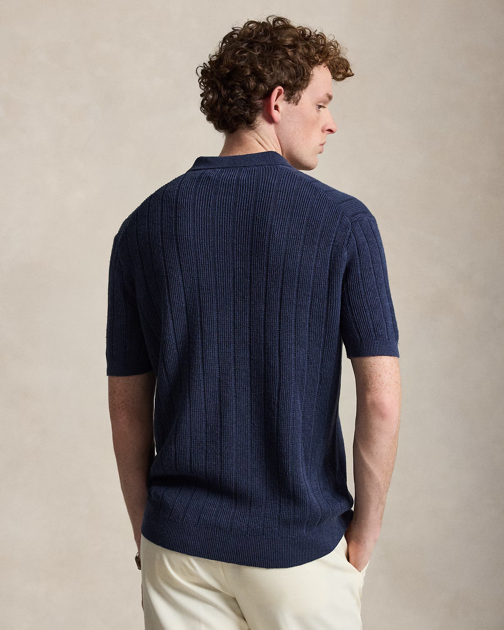 Linen Johnny-Collar Sweater