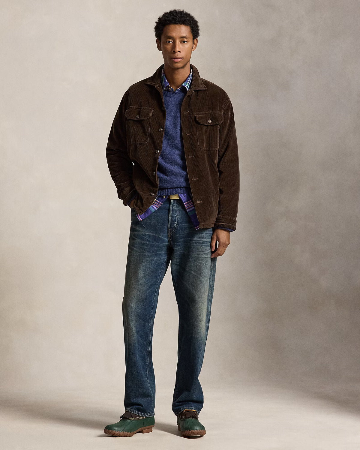 Fleece-Lined Corduroy Overshirt