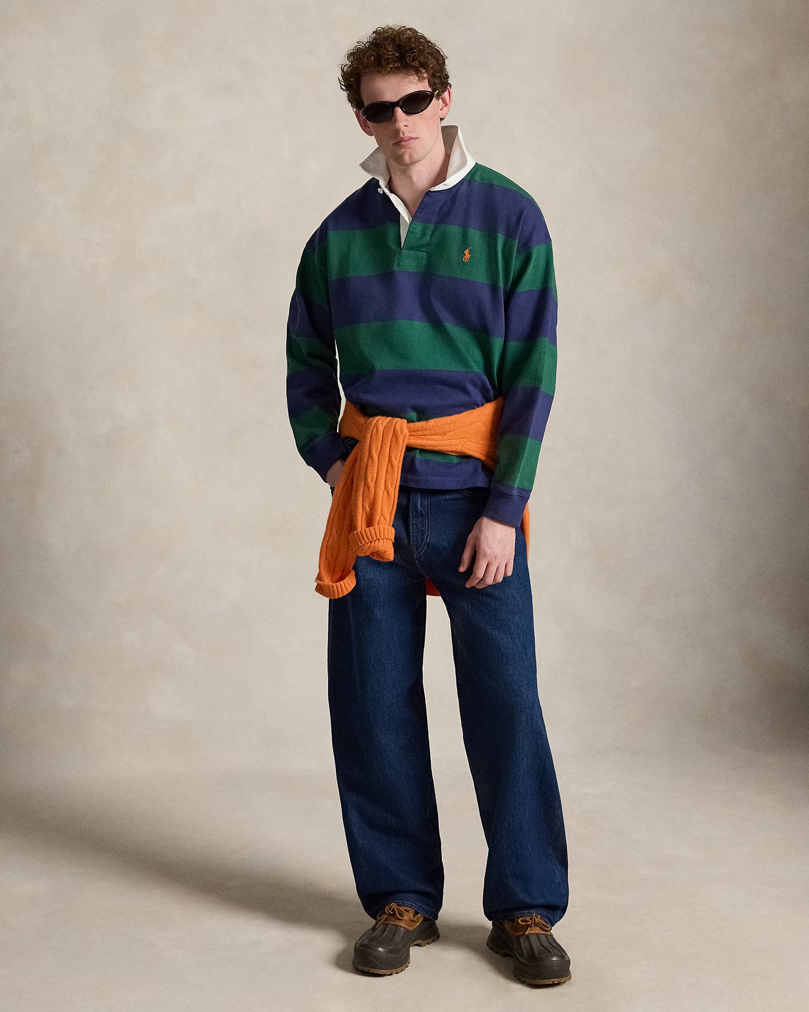 Big Fit Striped Jersey Rugby Shirt
