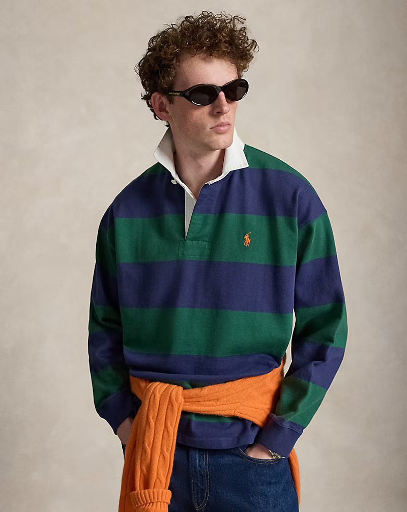 Big Fit Striped Jersey Rugby Shirt