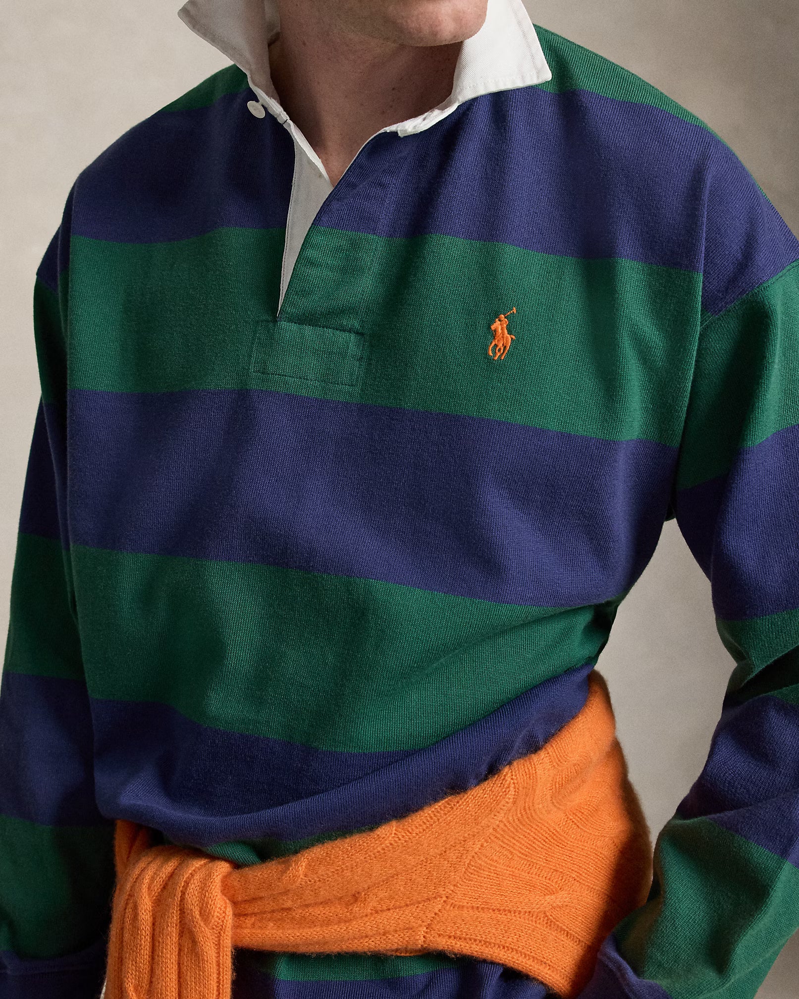 Big Fit Striped Jersey Rugby Shirt