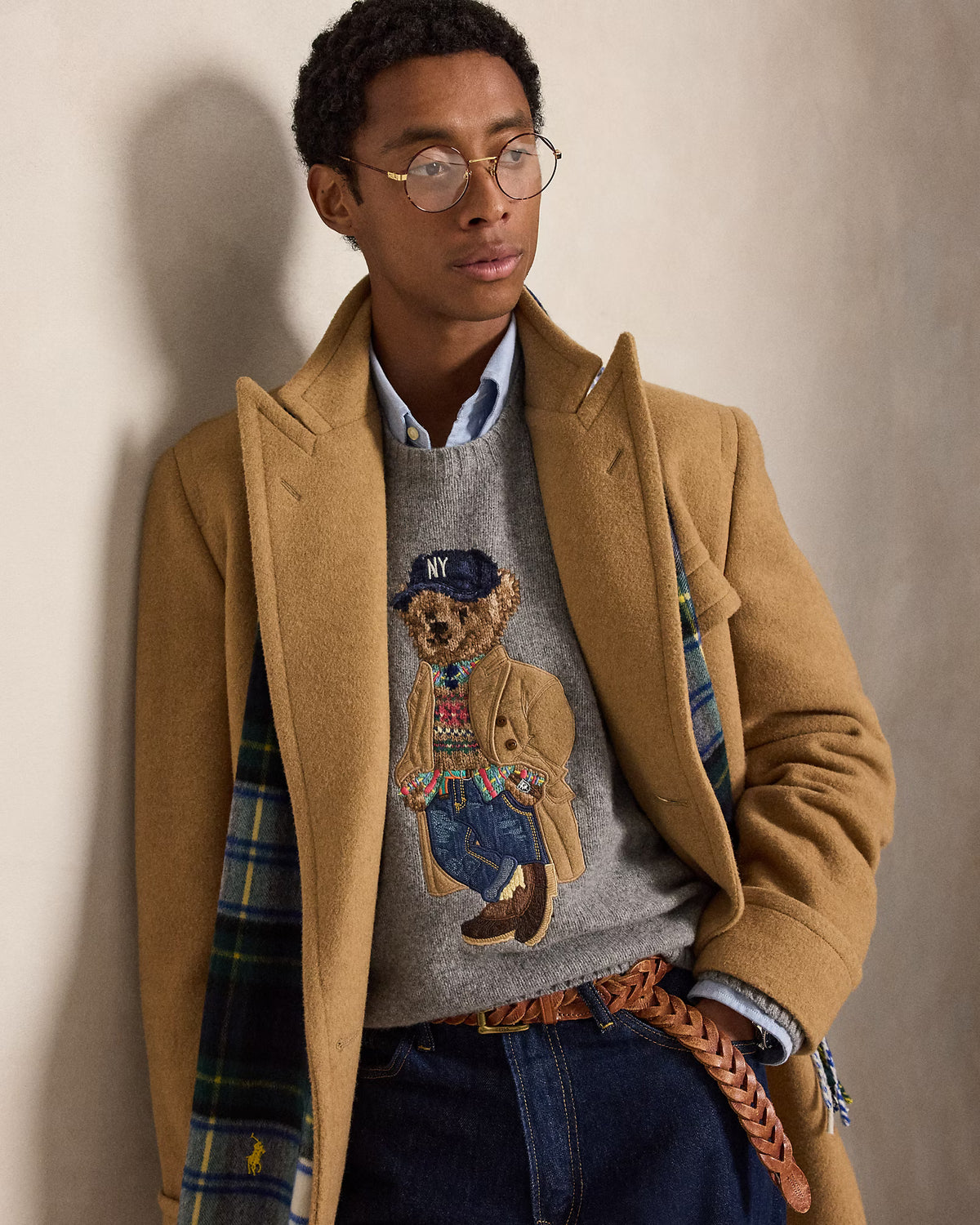 Relaxed Fit Polo Bear Sweater