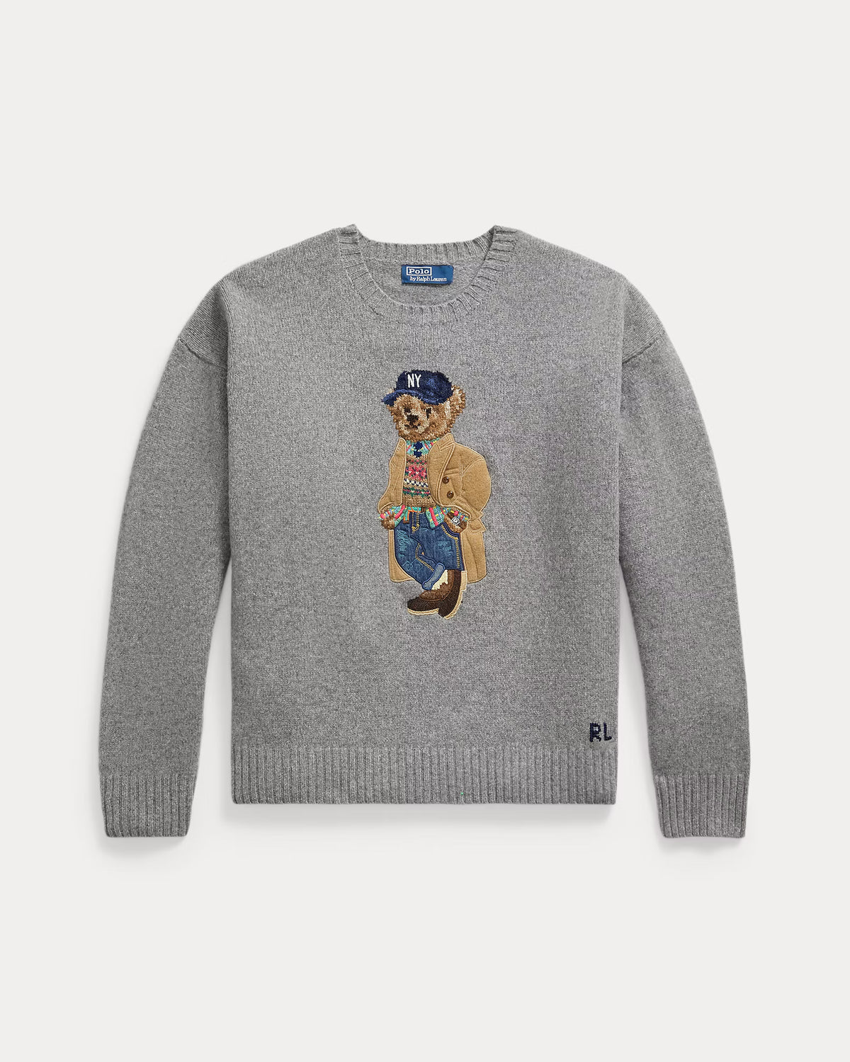 Relaxed Fit Polo Bear Sweater
