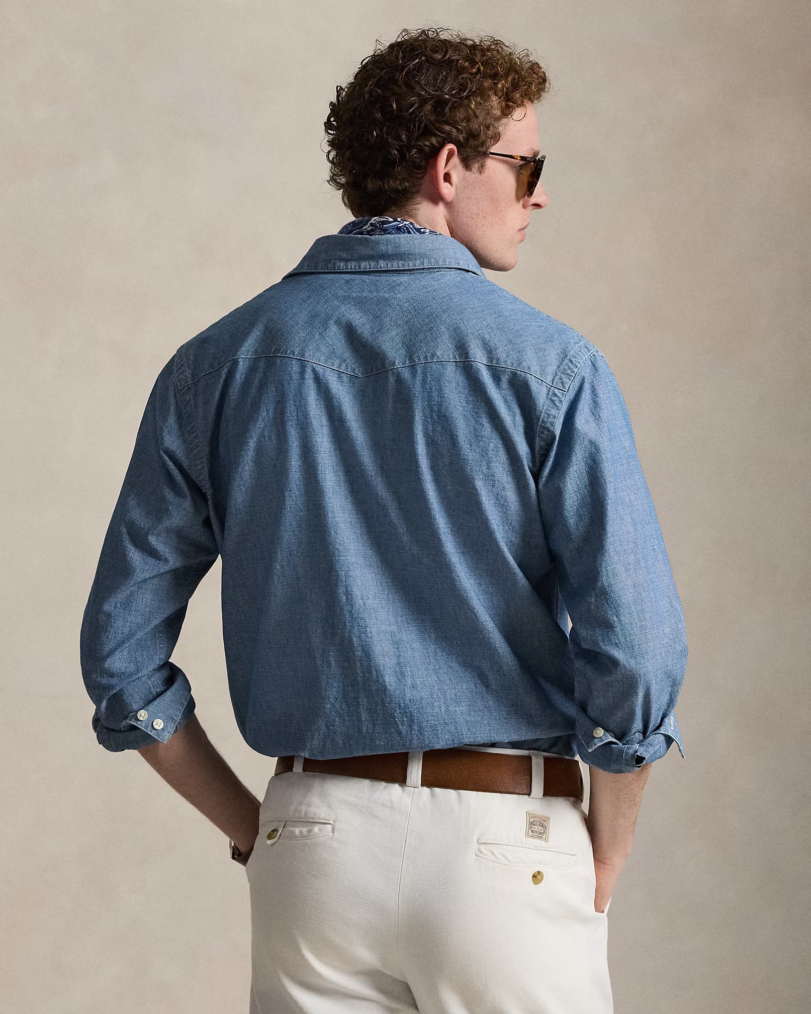 Classic Fit Chambray Western Shirt