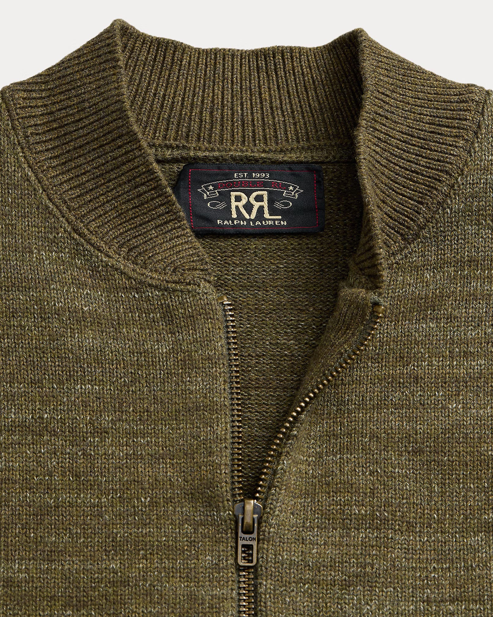 RRL Cotton-Wool Full-Zip Sweater
