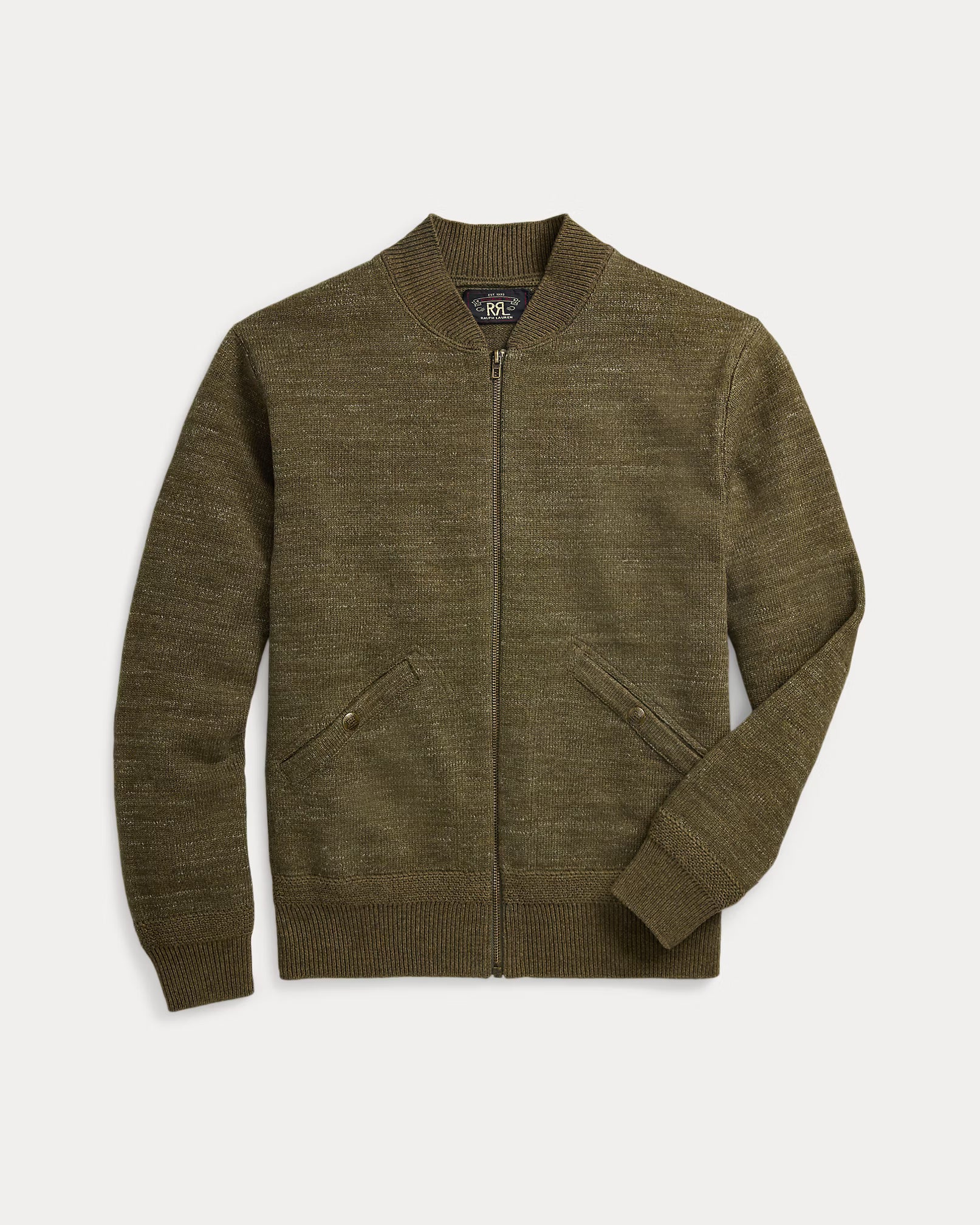 RRL Cotton-Wool Full-Zip Sweater