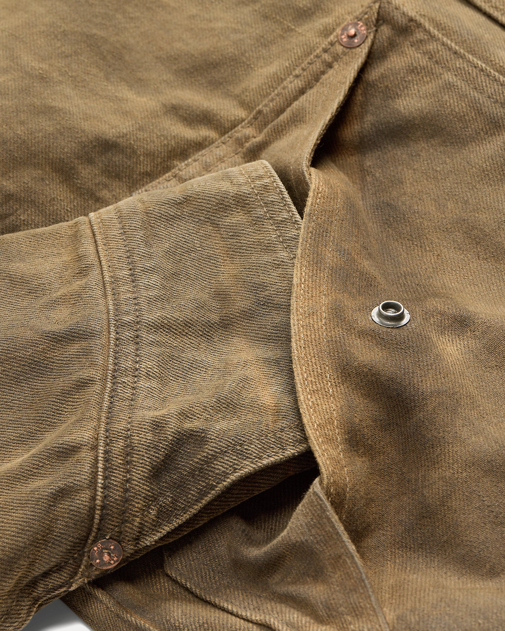 RRL Fleece-Collar Brown Denim Jacket