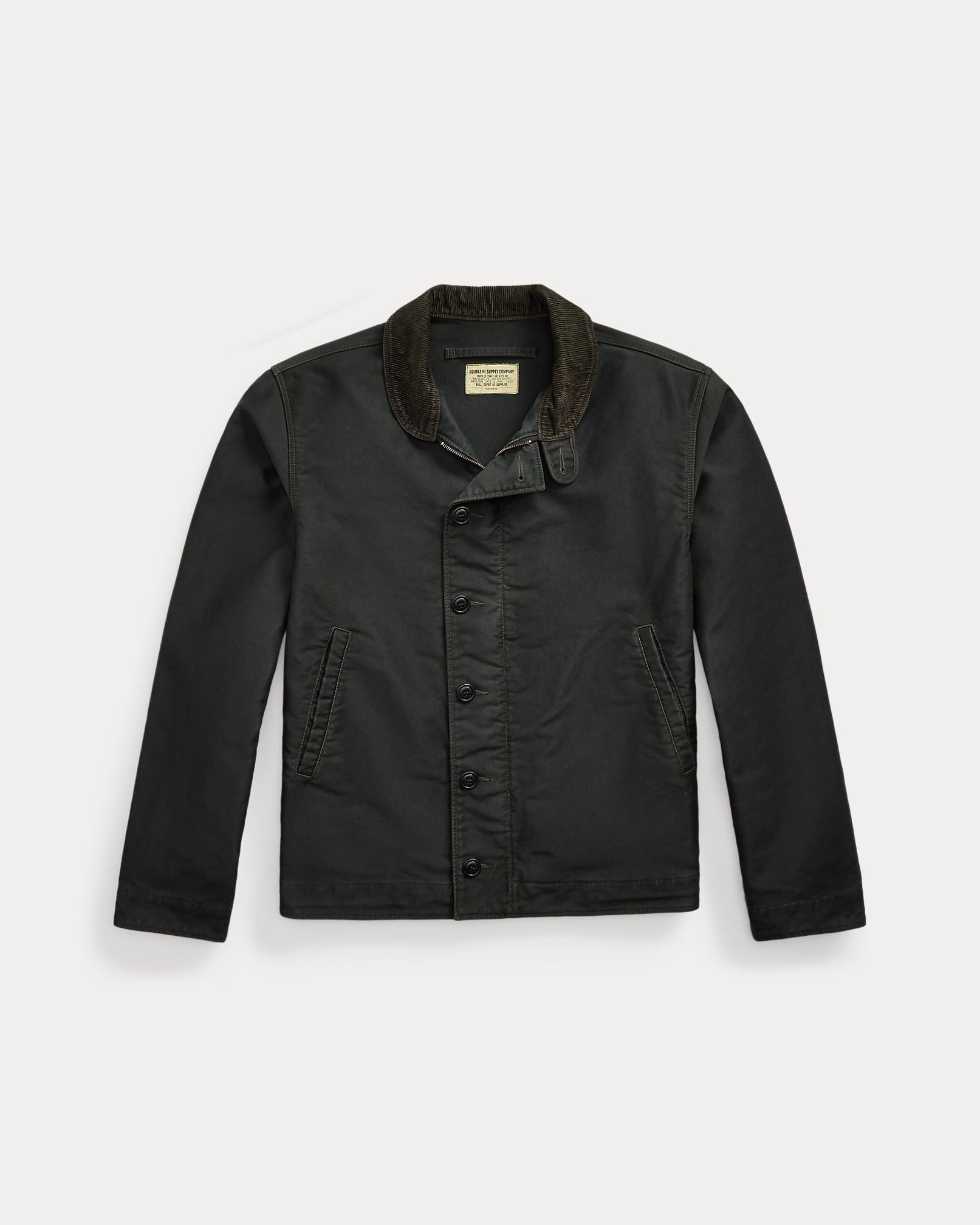 RRL Corduroy-Collar Cotton Deck Jacket - Vintage Black
