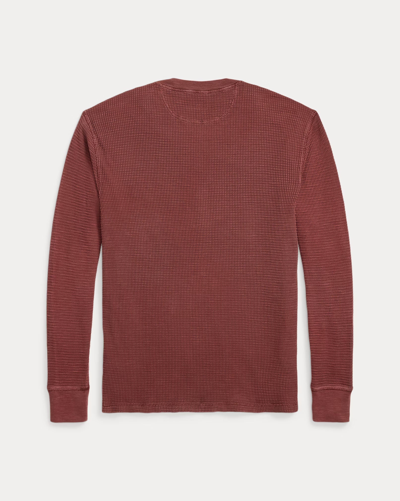 RRL Garment-Dyed Waffle-Knit Henley Shirt - Wine