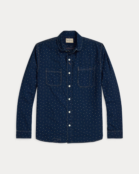 RRL STAR & DOTS ASYMMETRICAL WORKSHIRT