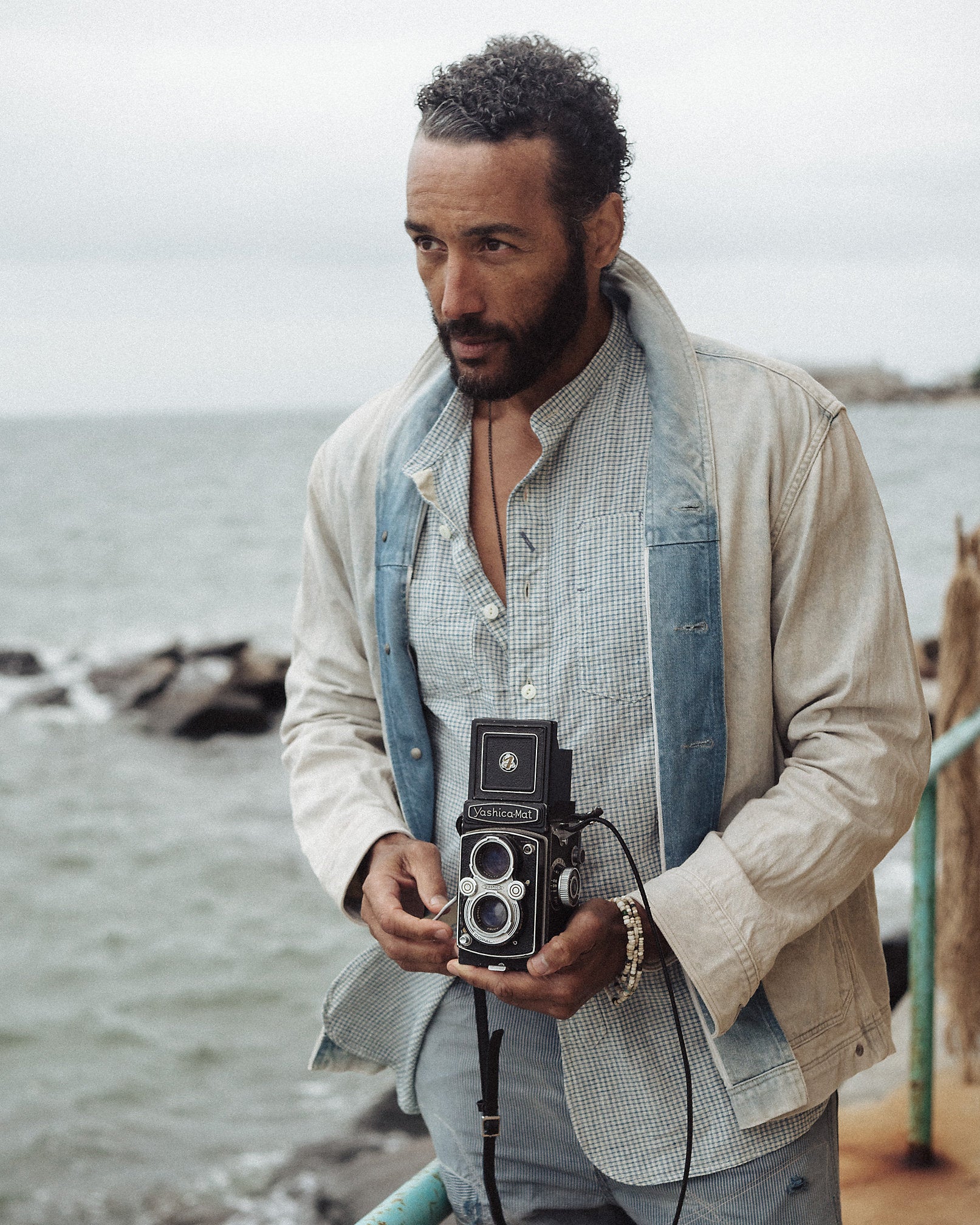 RRL Washed Indigo Selvedge Denim Overshirt