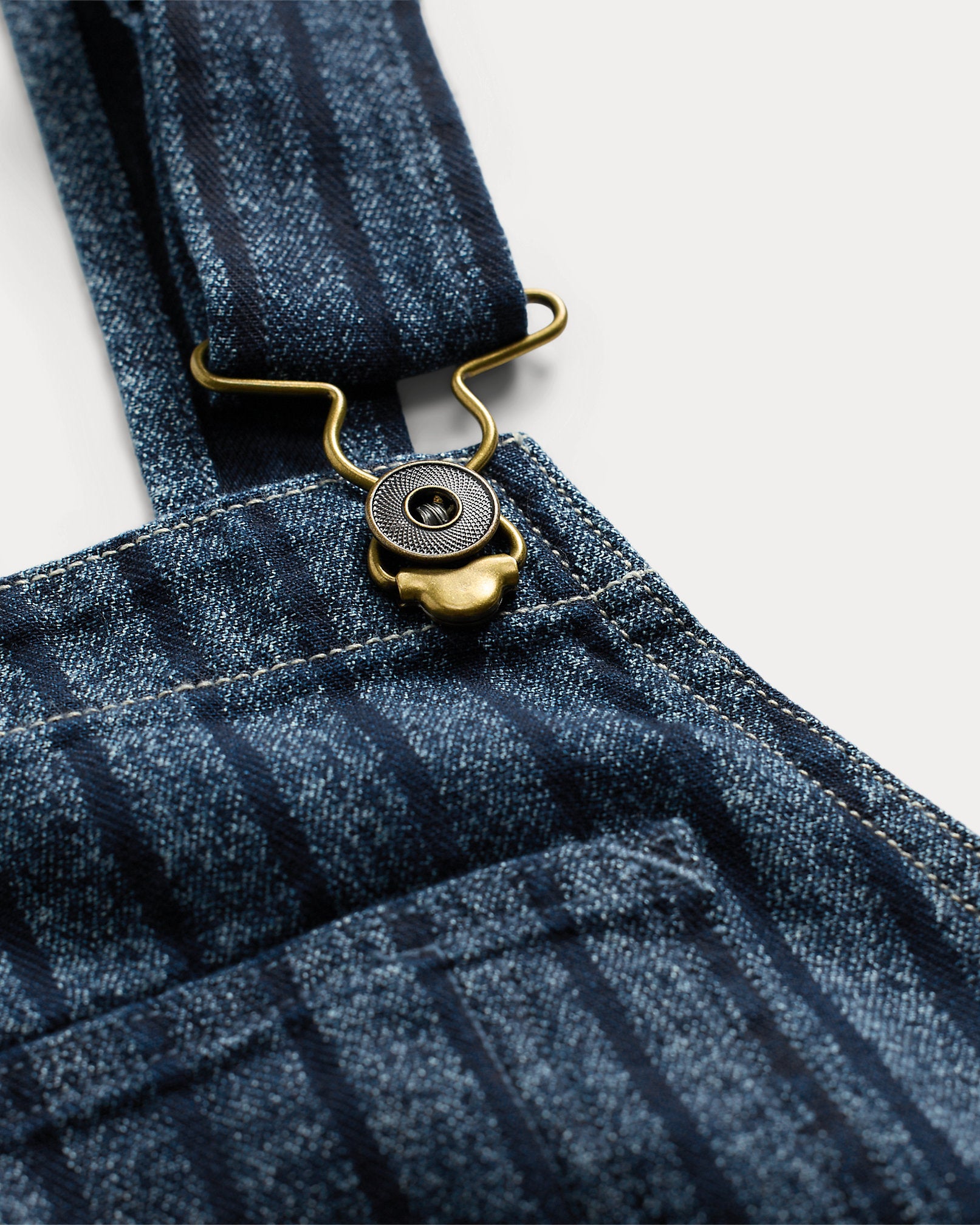 RRL Indigo Striped Twill Overall