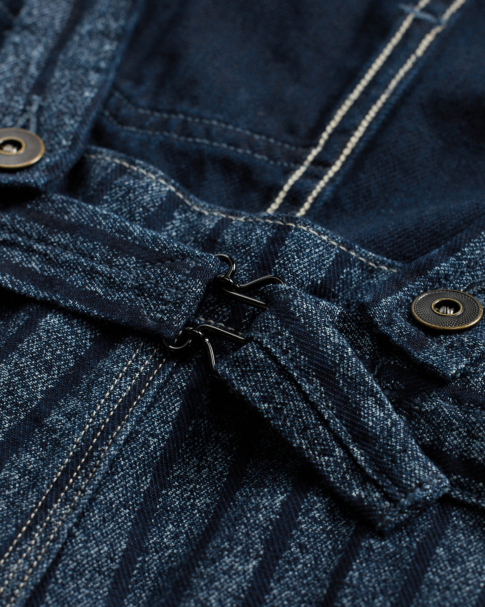 RRL Indigo Striped Twill Overall