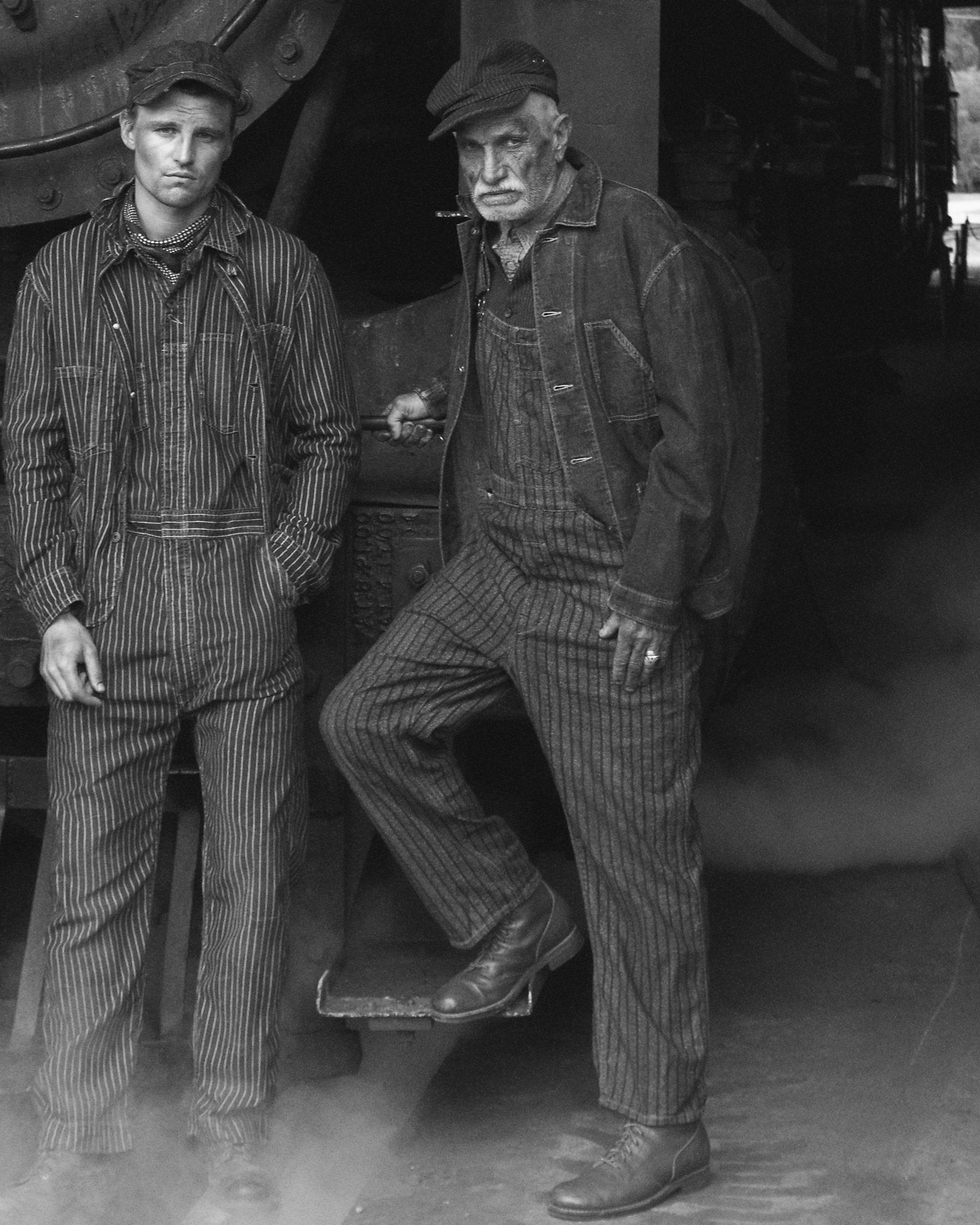 RRL Indigo Striped Twill Overall