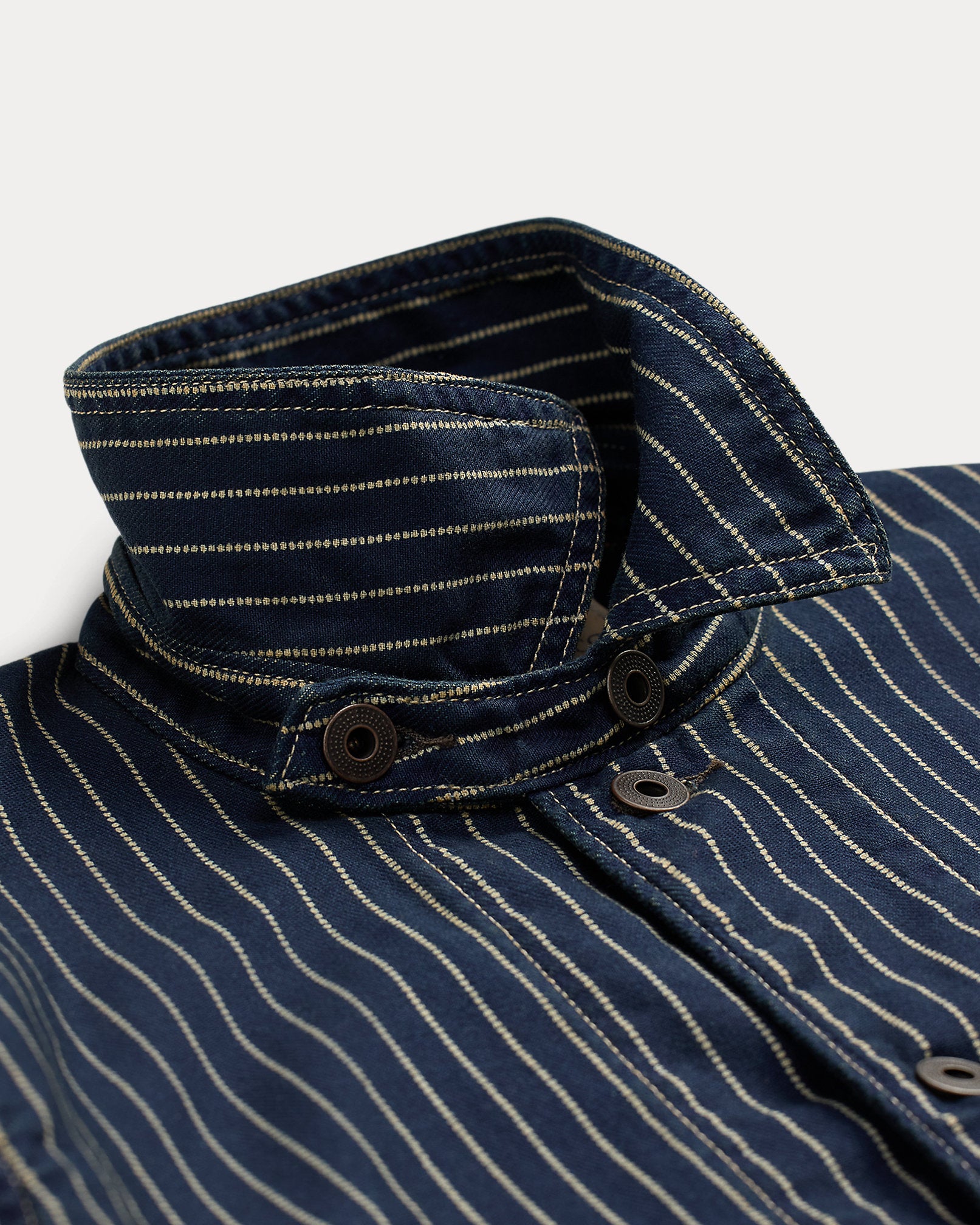 RRL Indigo Dot-Stripe Twill Engineer Coat