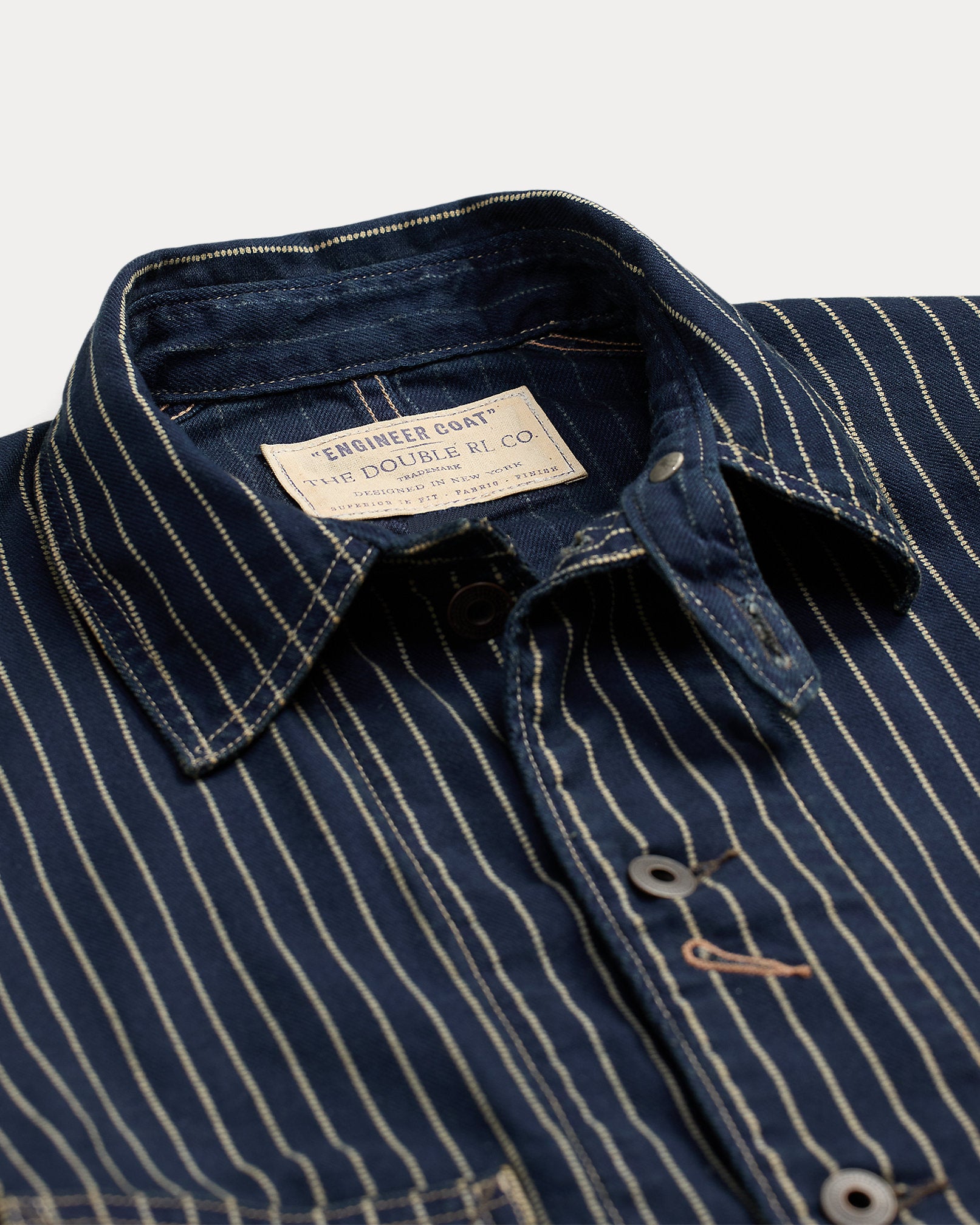 RRL Indigo Dot-Stripe Twill Engineer Coat