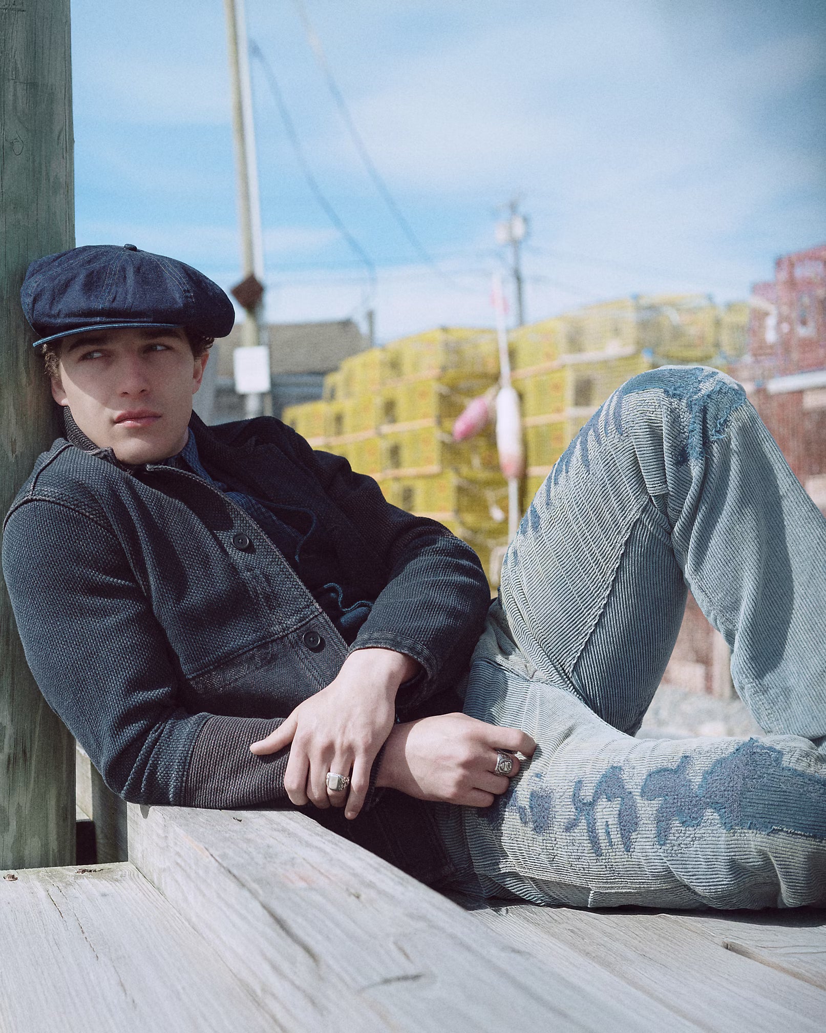 RRL Straight Fit Distressed Corduroy Pant