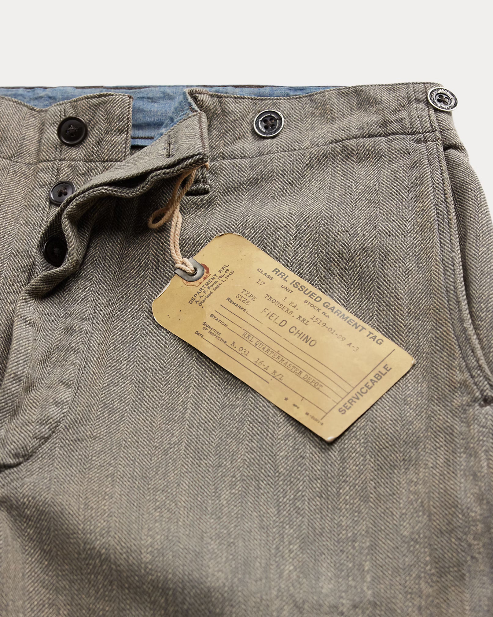 RRL Distressed Herringbone Twill Field Pant