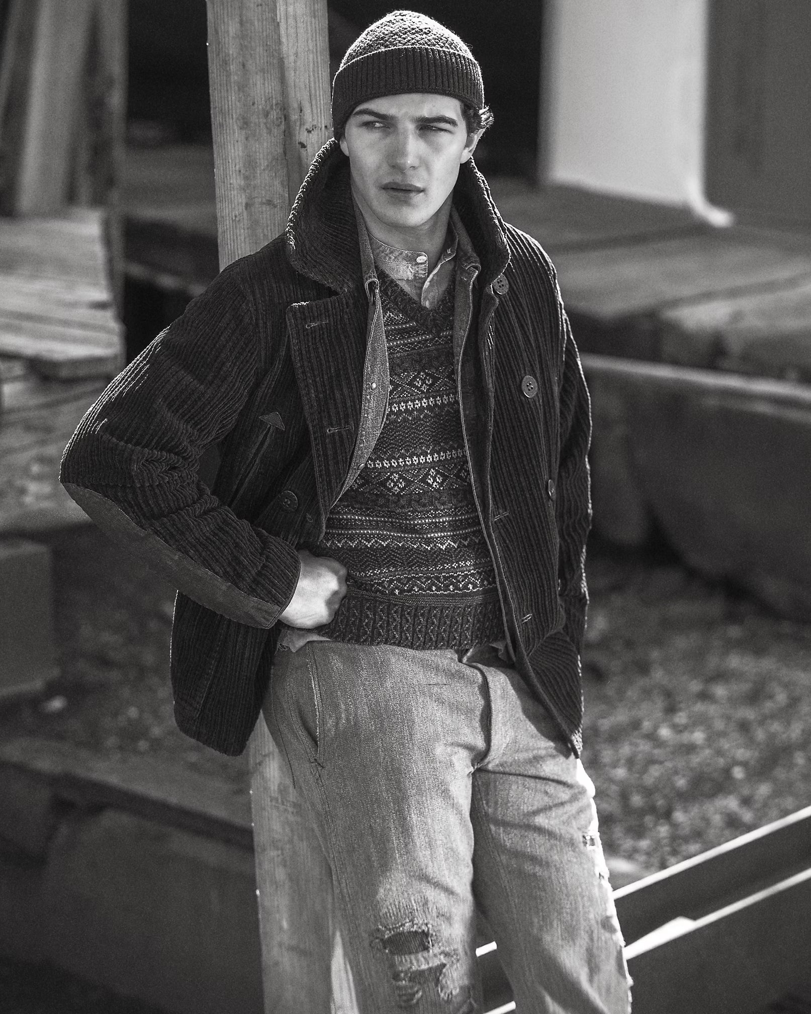 RRL Distressed Herringbone Twill Field Pant