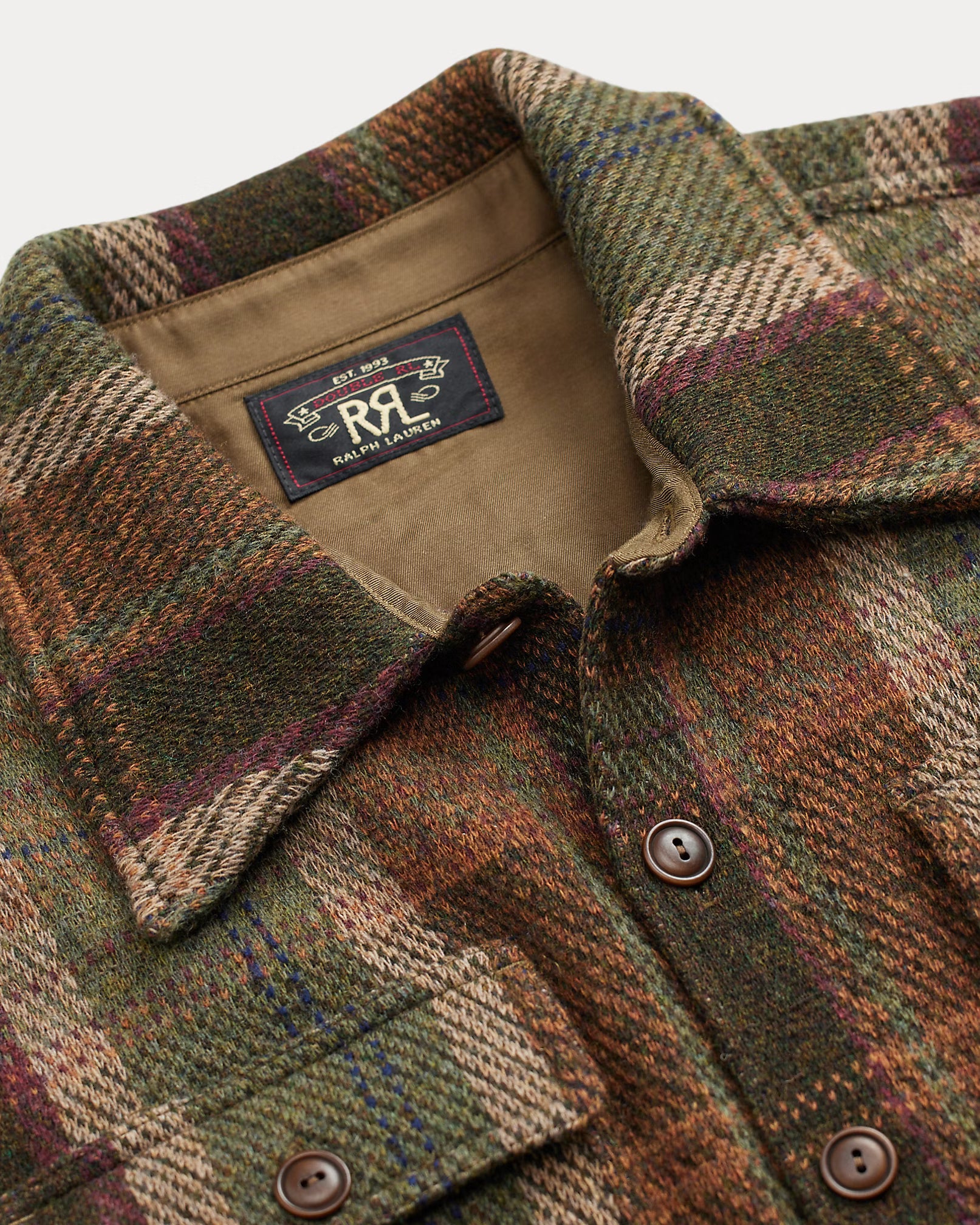 RRL Plaid Wool-Cashmere Workshirt Sweater