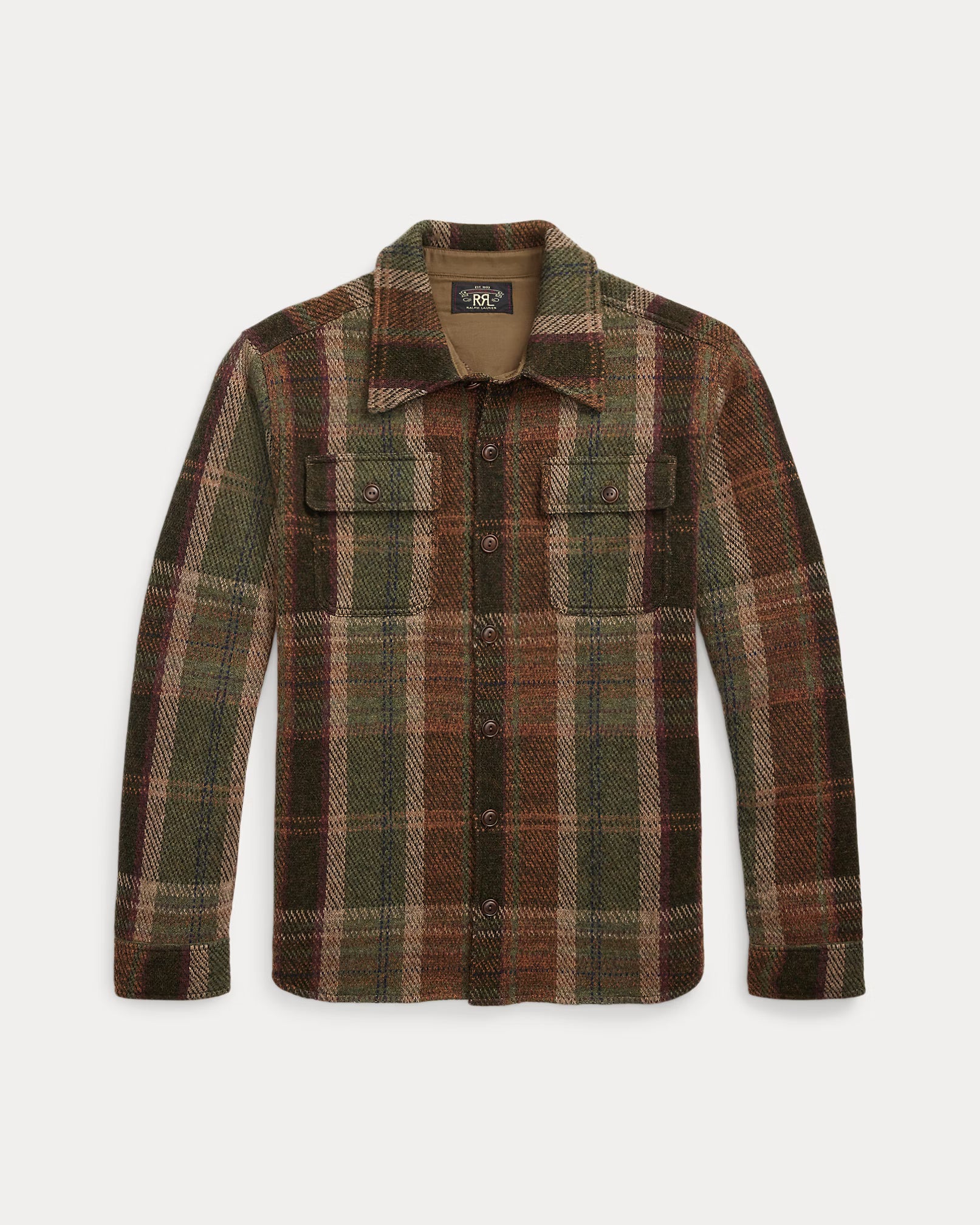 RRL Plaid Wool-Cashmere Workshirt Sweater