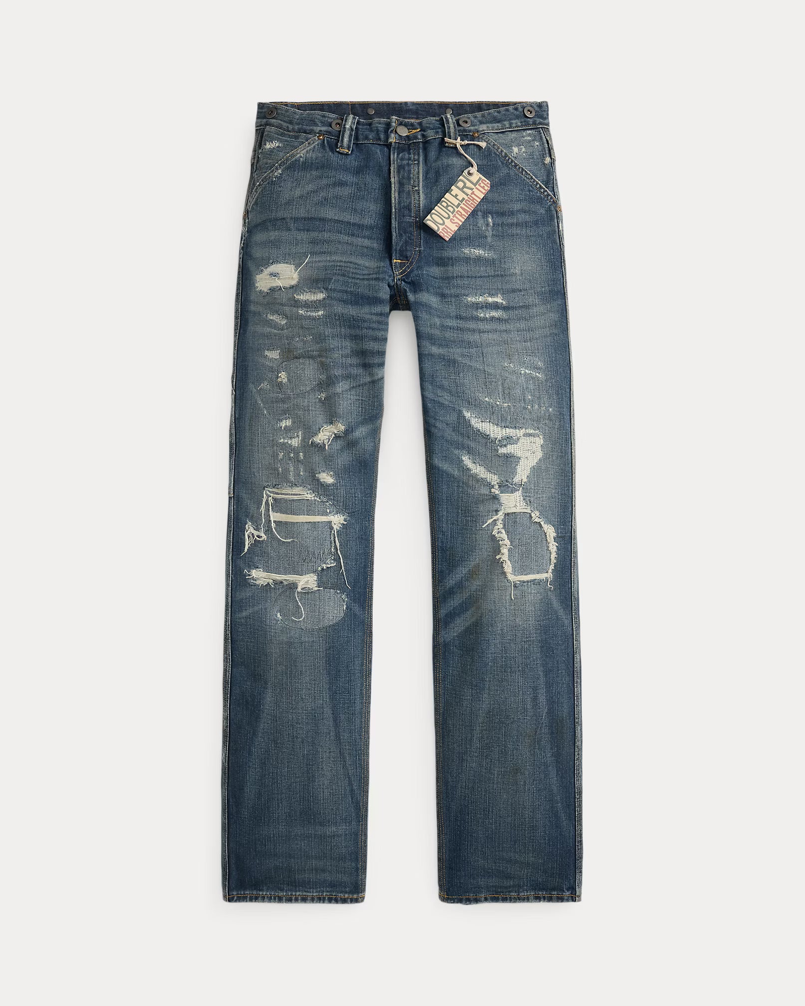 RRL Straight Fit Brayton Distressed Jean