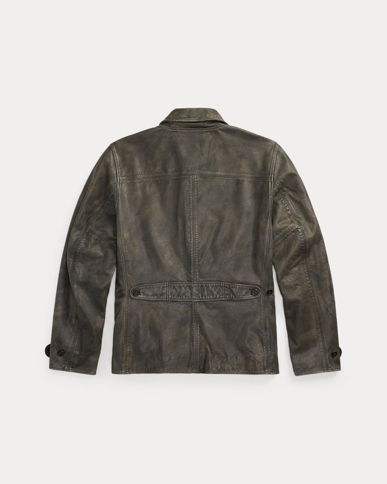 RRL Indigo Leather Car Coat