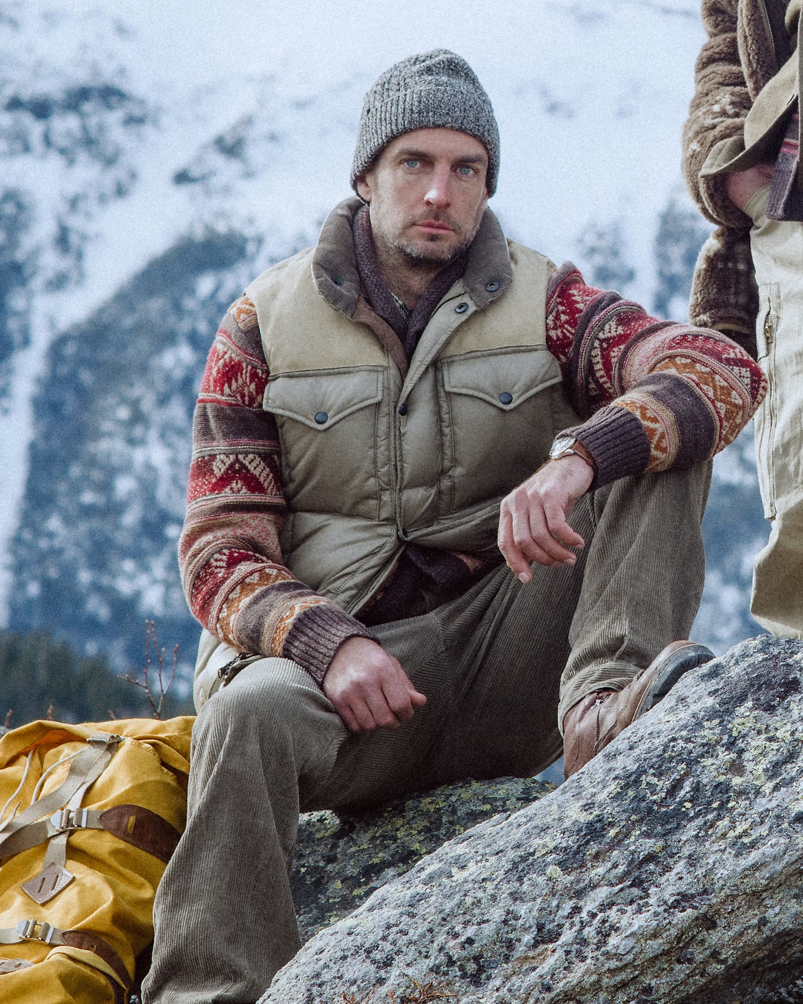 RRL Leather-Yoke Quilted Ripstop Vest