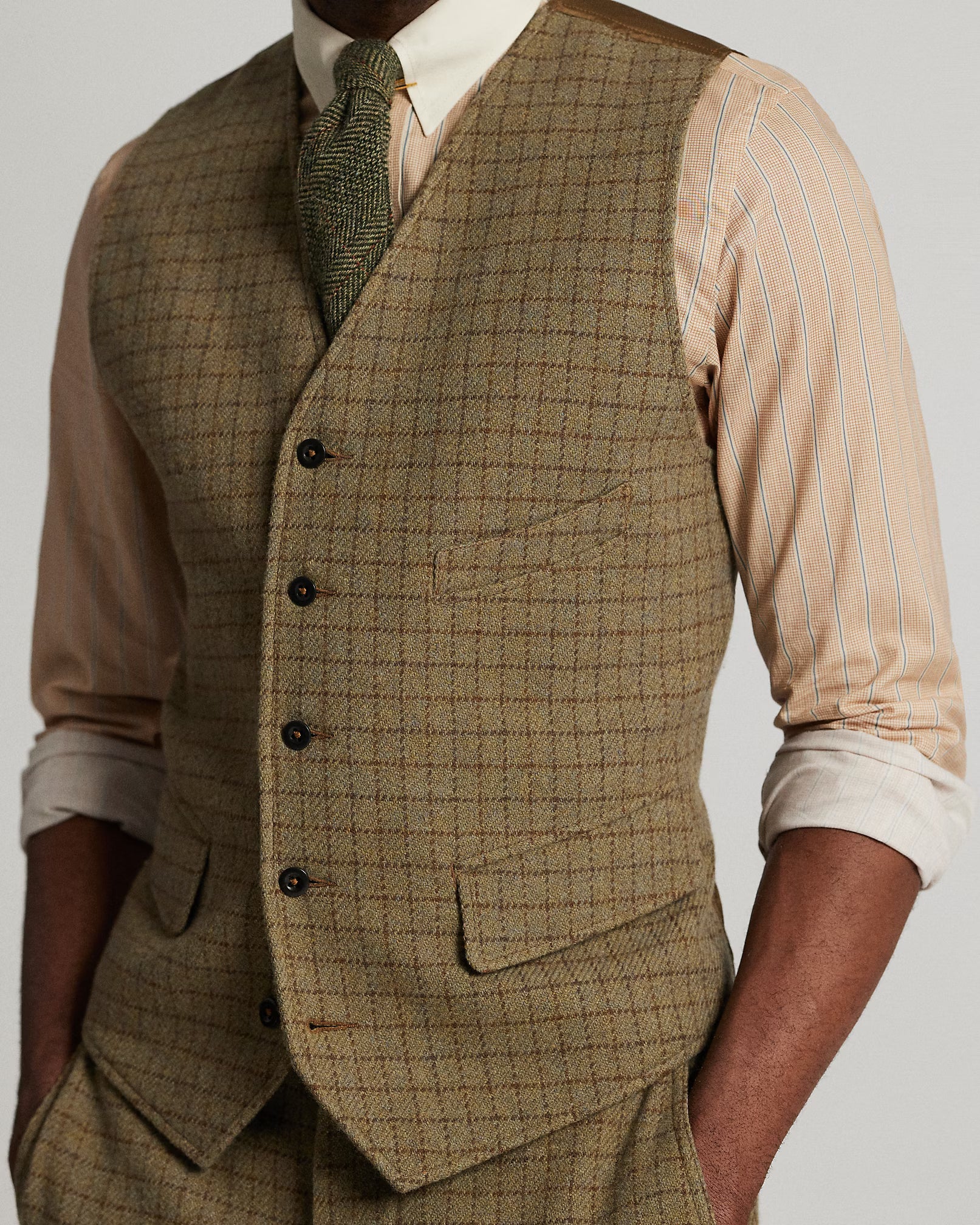 RRL Checked Wool Tweed Vest