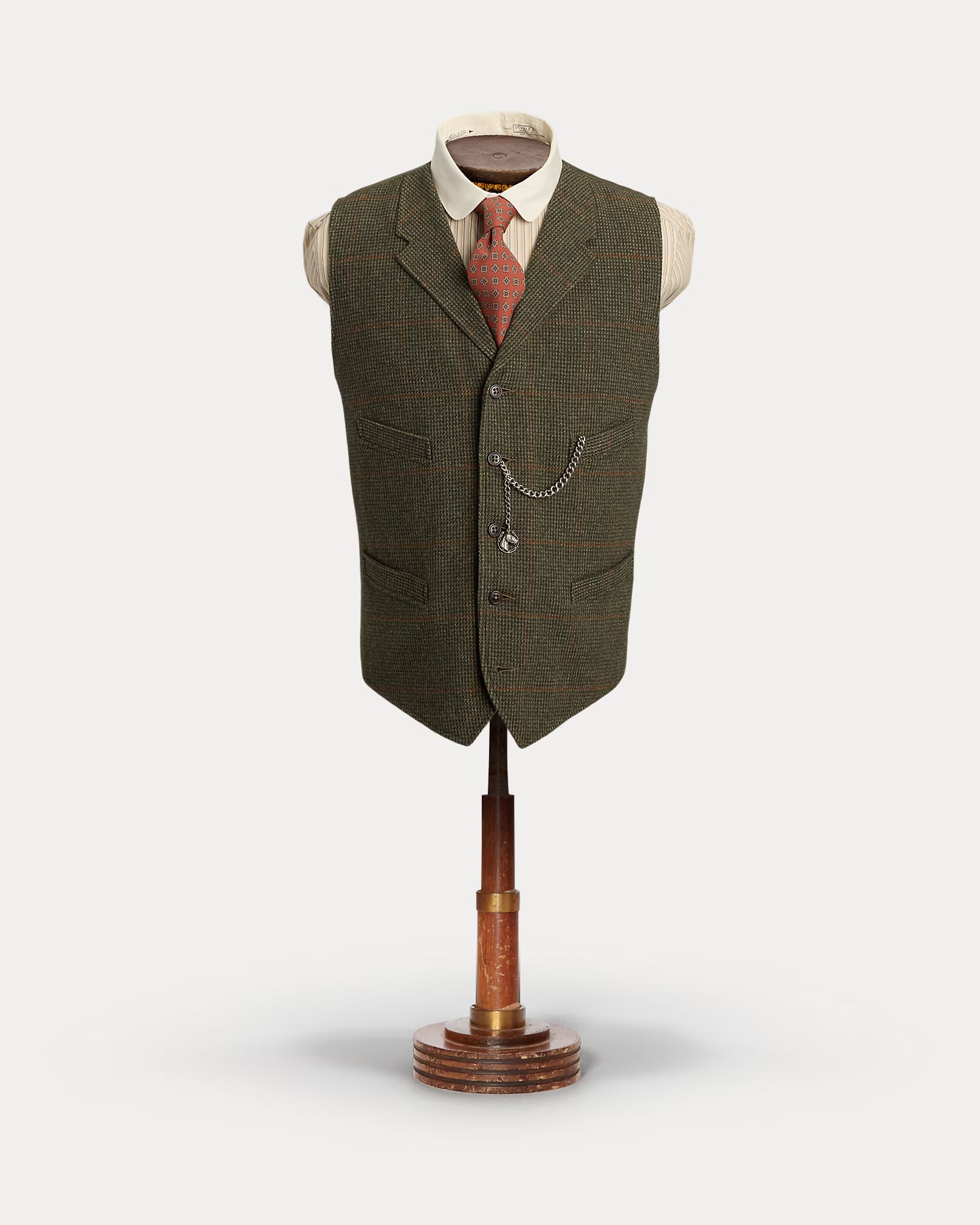 RRL Windowpane Wool Tweed Vest
